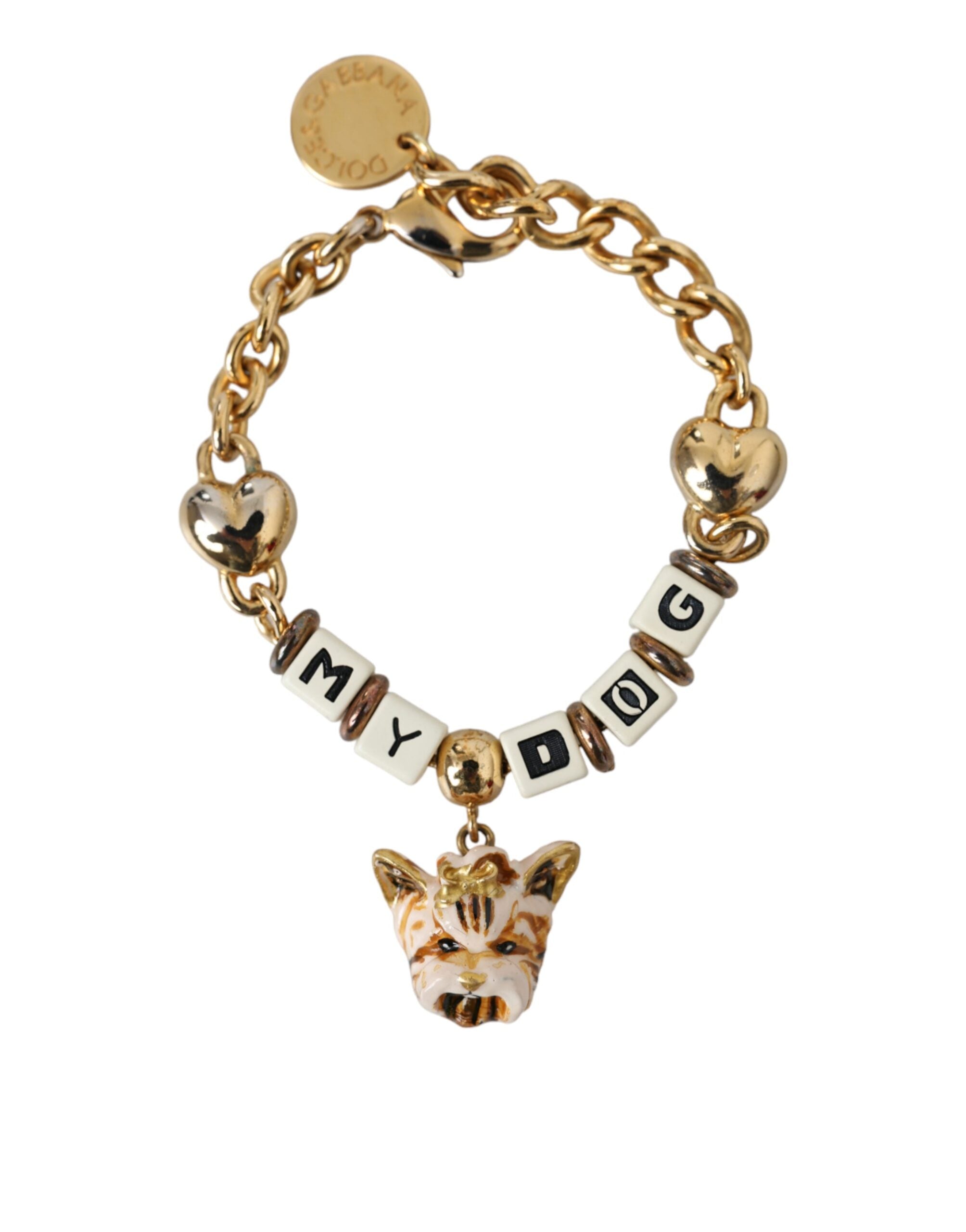 Dolce &amp; Gabbana – Herzarmband „MY DOG“ aus goldfarbener Messingkette
