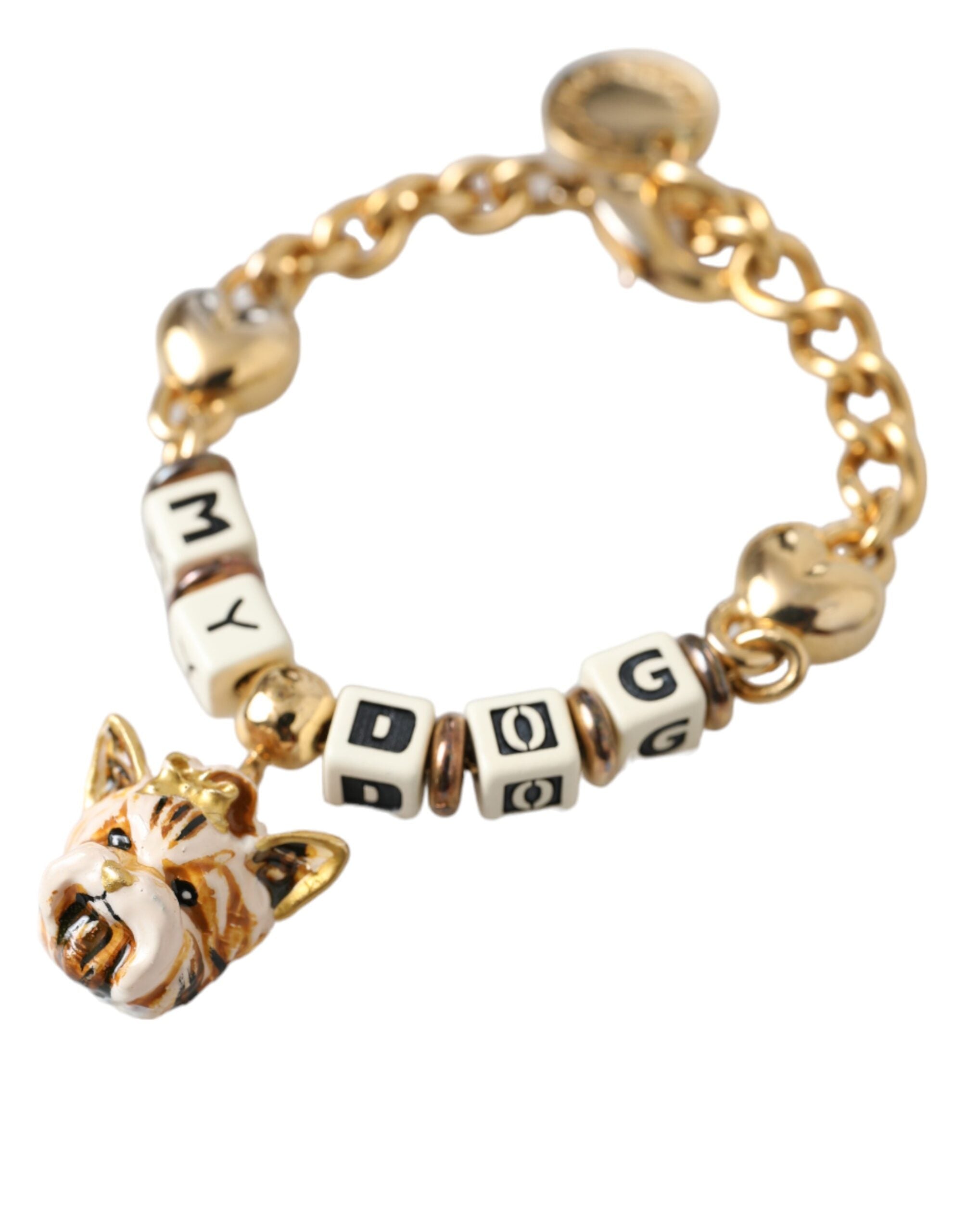 Dolce &amp; Gabbana – Herzarmband „MY DOG“ aus goldfarbener Messingkette