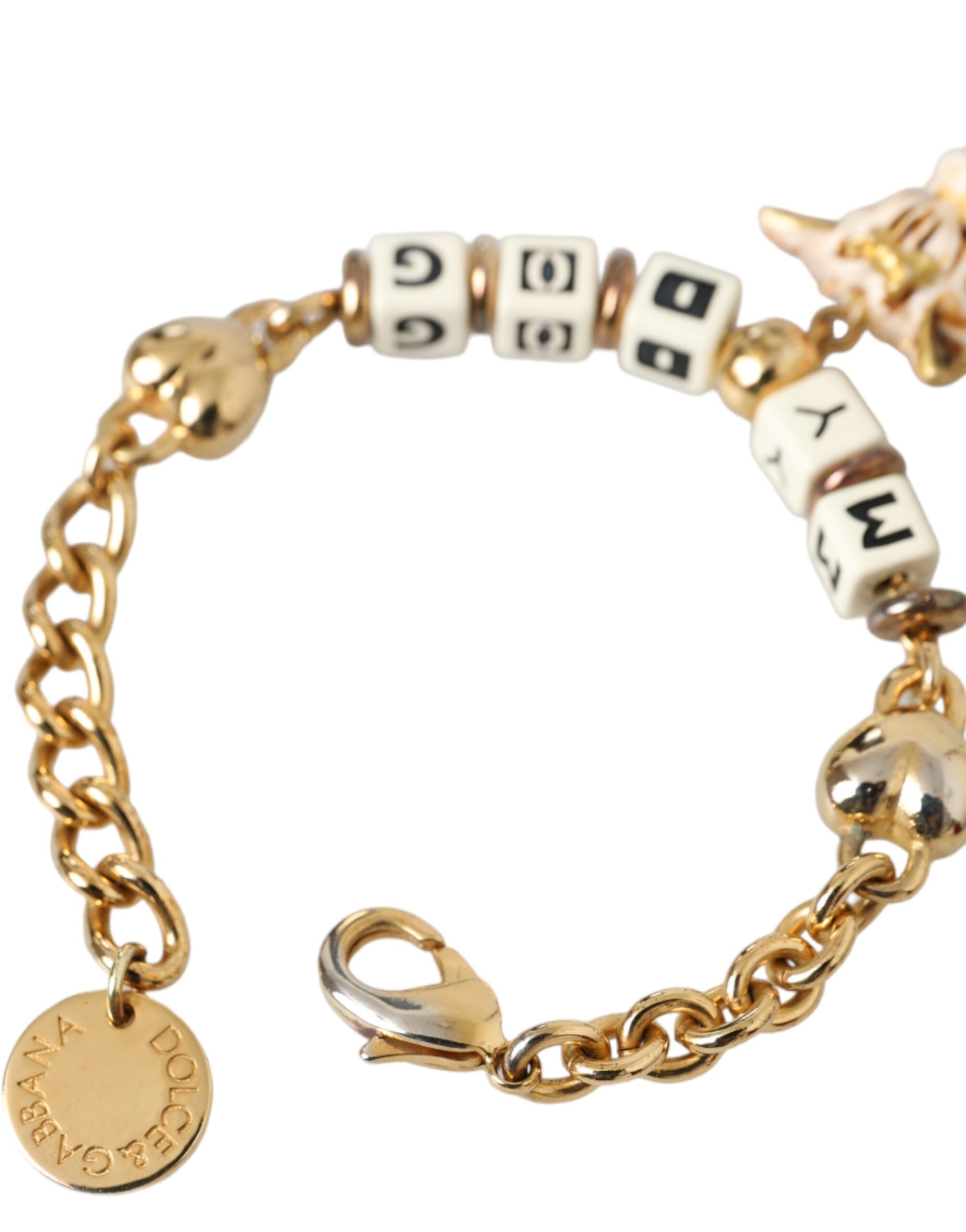 Dolce &amp; Gabbana – Herzarmband „MY DOG“ aus goldfarbener Messingkette
