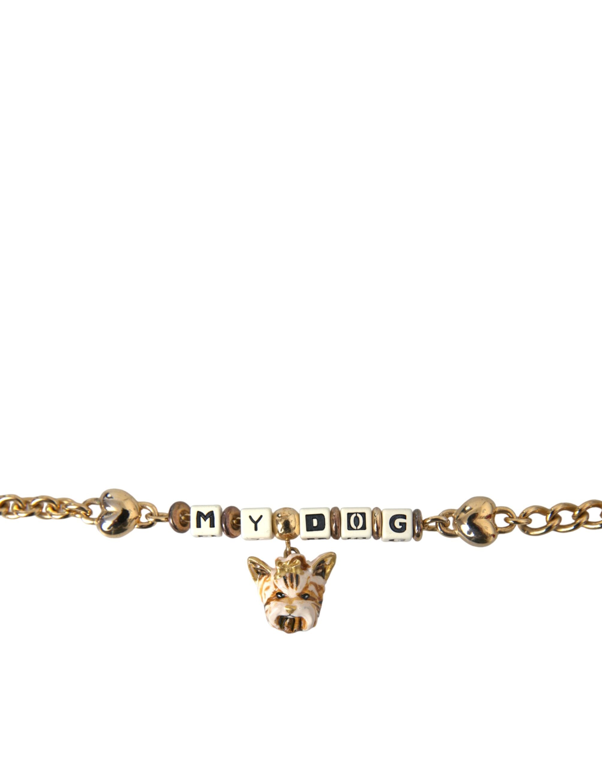 Dolce &amp; Gabbana – Herzarmband „MY DOG“ aus goldfarbener Messingkette