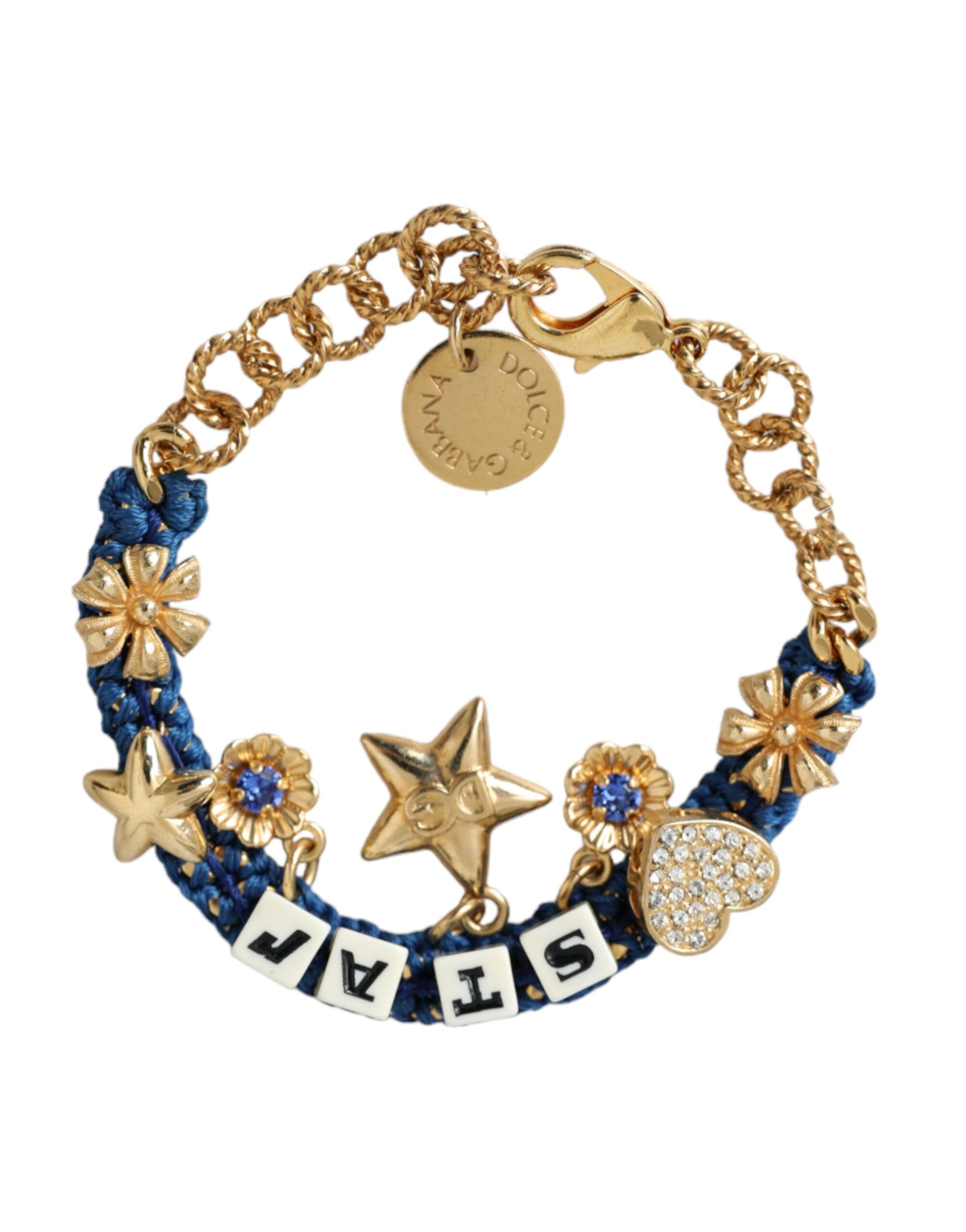 Dolce &amp; Gabbana – Goldfarbenes, modisches Kettenarmband aus Messing mit Stern