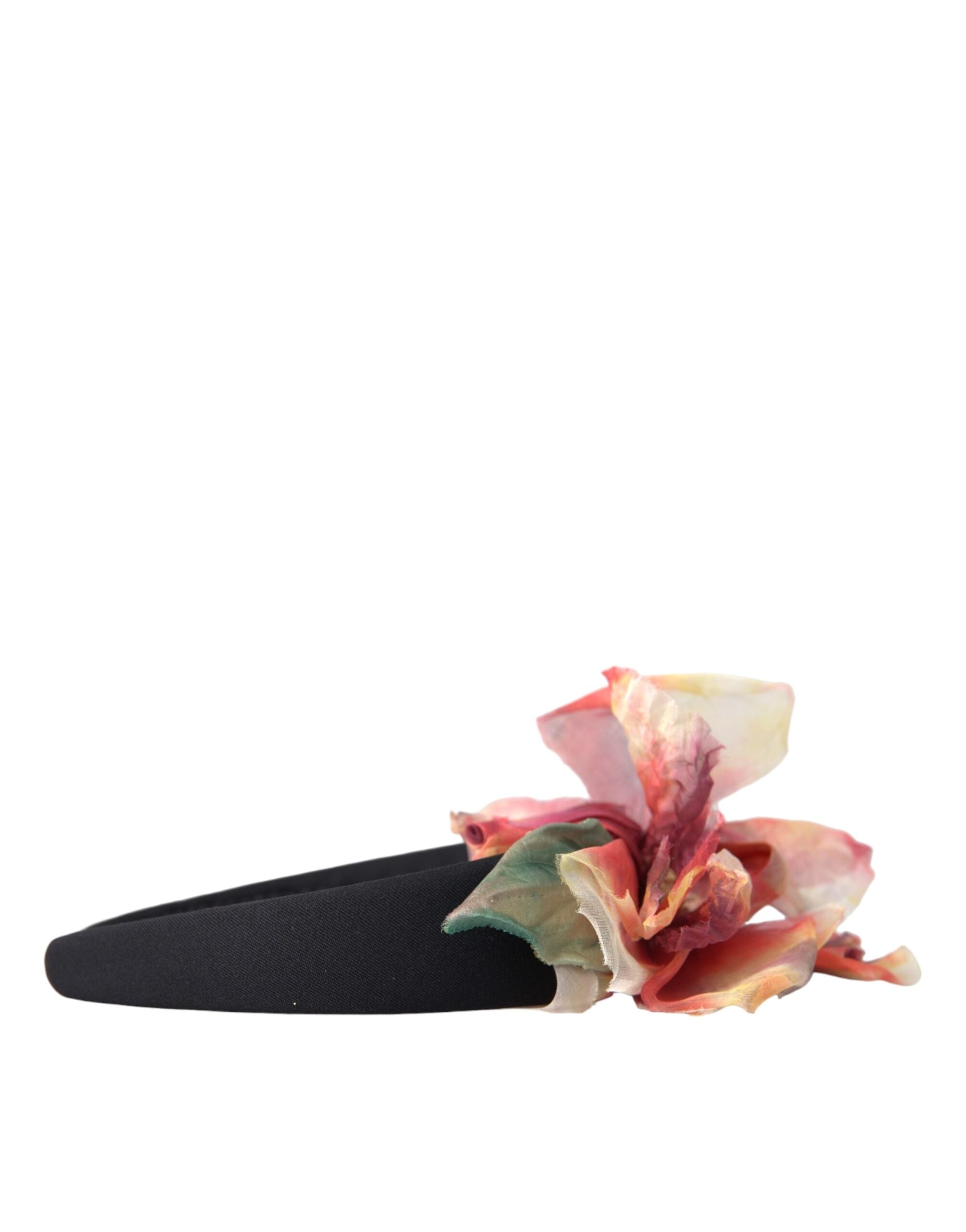 Dolce &amp; Gabbana Rose Pink Seide Floral Schwarz Tiara Frauen Haarband Diadem