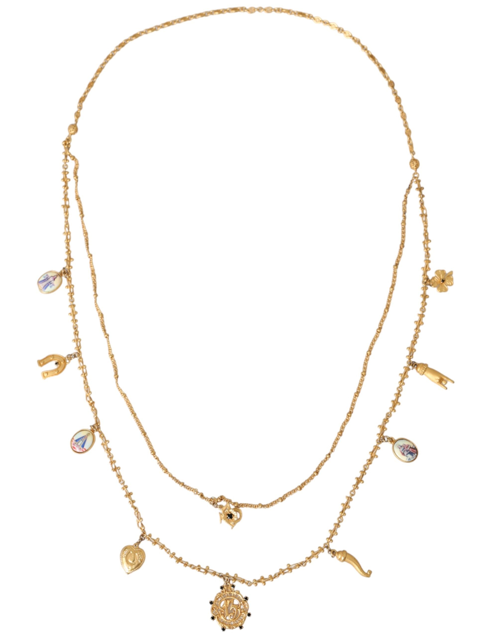 Dolce &amp; Gabbana – Statement-Halskette „Sicily“ in Goldton mit Messinganhänger