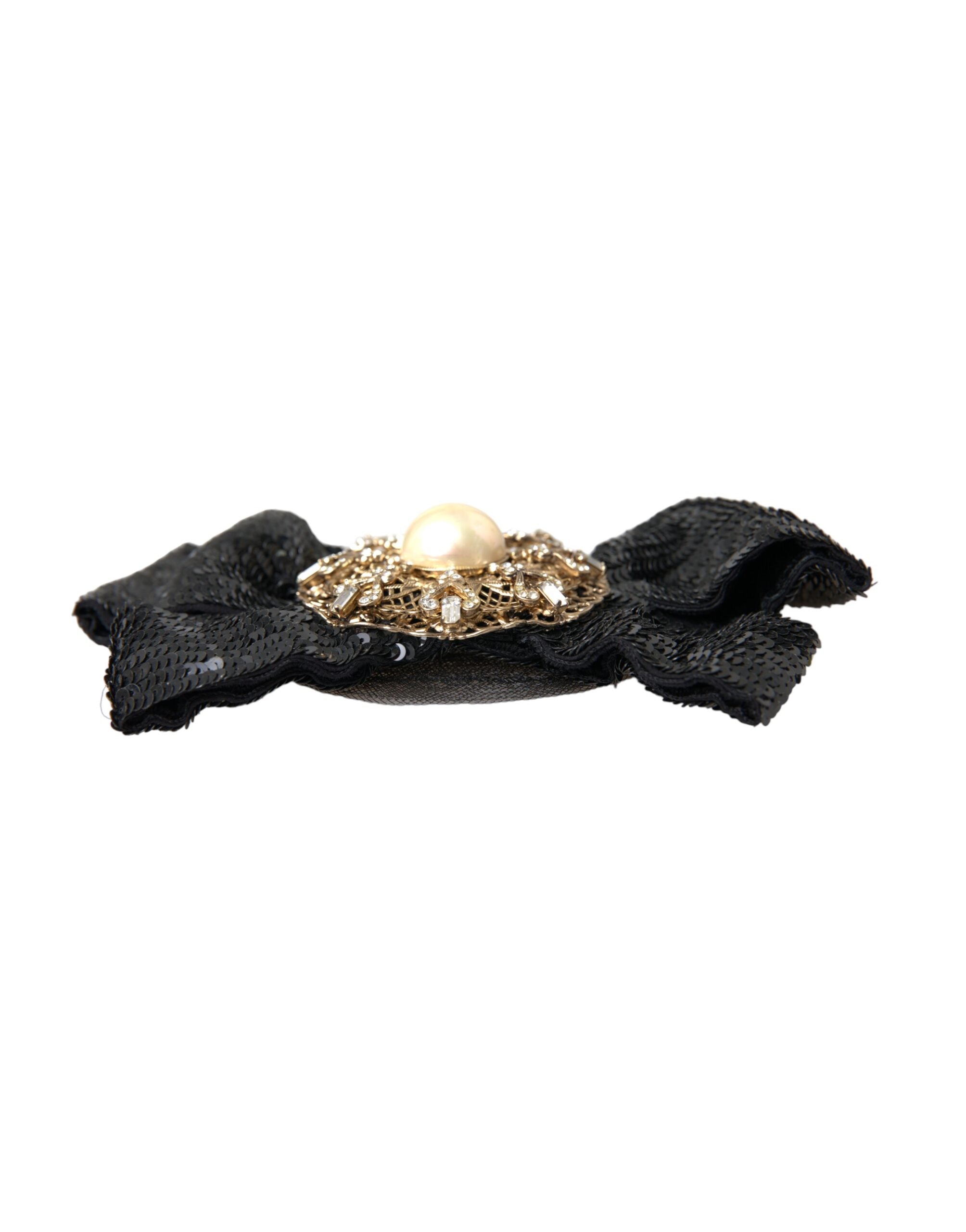 Dolce &amp; Gabbana – Handgemachte Haarnadel mit schwarzer Paillettenperle