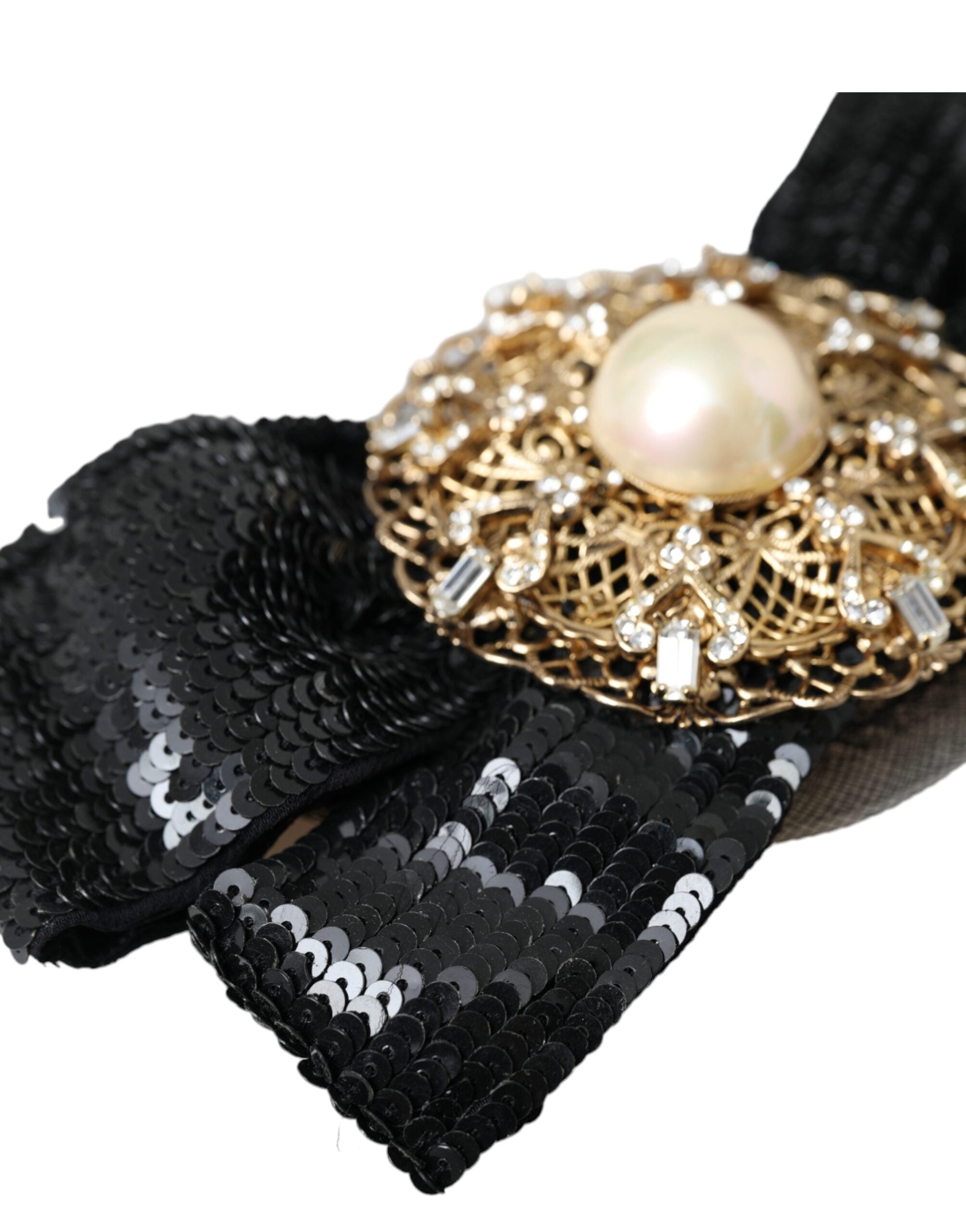 Dolce &amp; Gabbana – Handgemachte Haarnadel mit schwarzer Paillettenperle