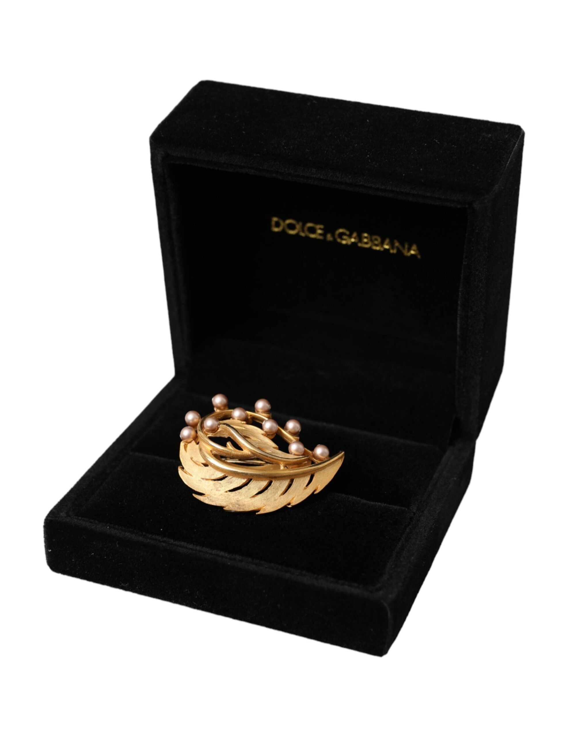 Dolce &amp; Gabbana – Haarnadel mit Blattverzierung aus goldfarbenem Messing