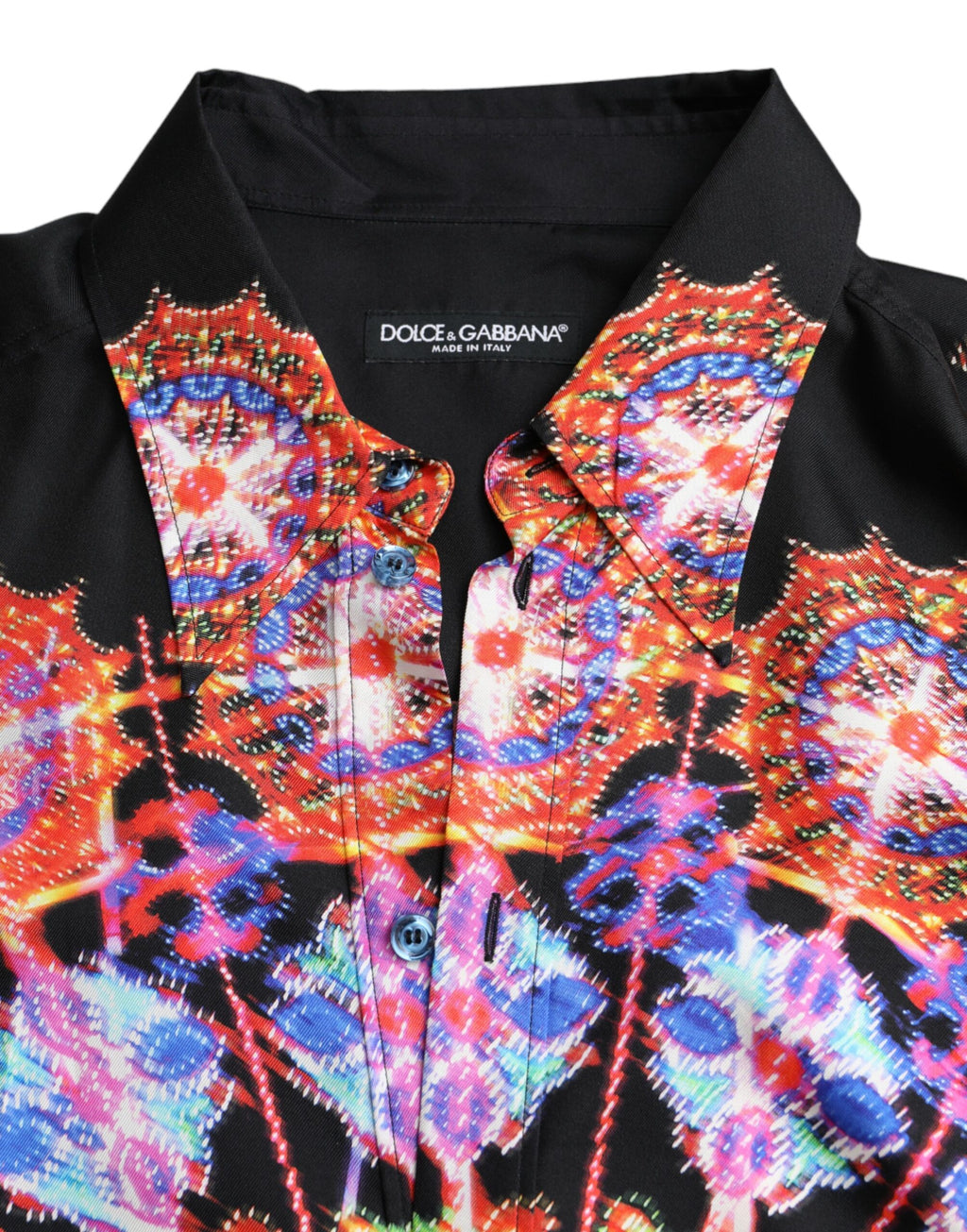 Dolce &amp; Gabbana Mehrfarbiges Luminarie-Freizeithemd aus Seide für Herren