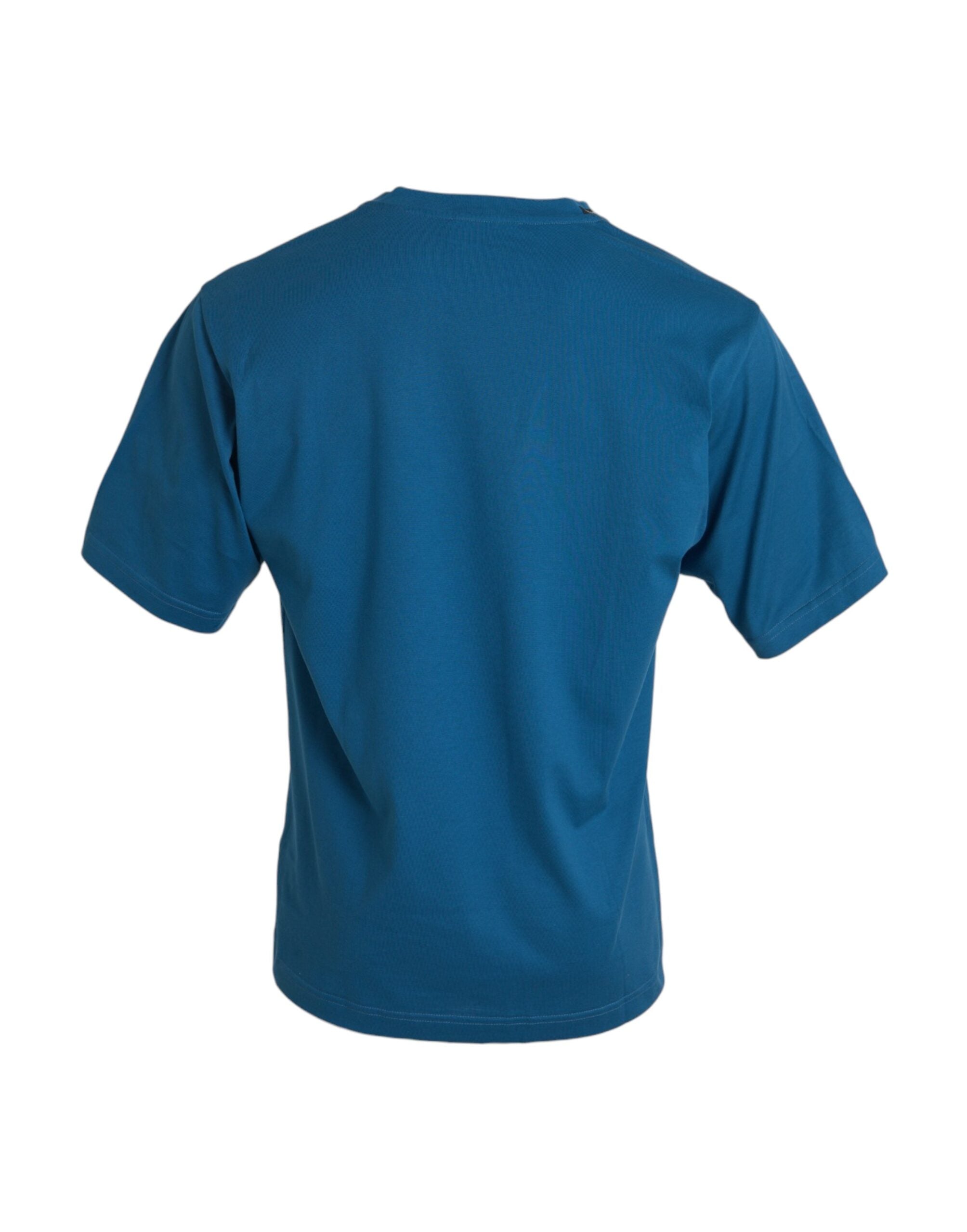 Dolce &amp; Gabbana – Blaues T-Shirt mit Rundhalsausschnitt und kurzen Ärmeln