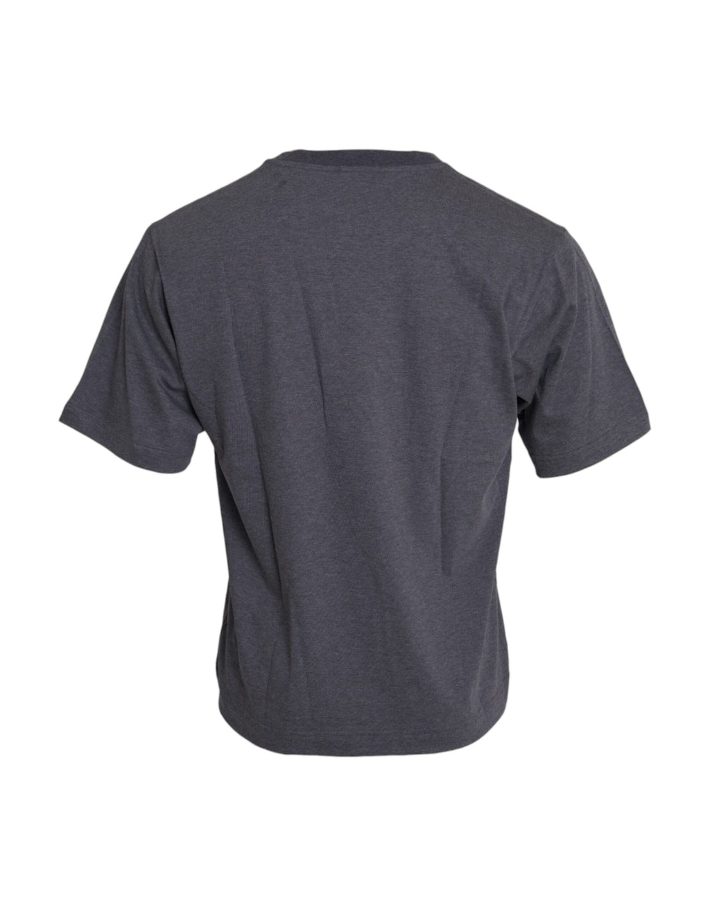 Dolce &amp; Gabbana Graues Kurzarm-T-Shirt aus Baumwolle mit Rundhalsausschnitt