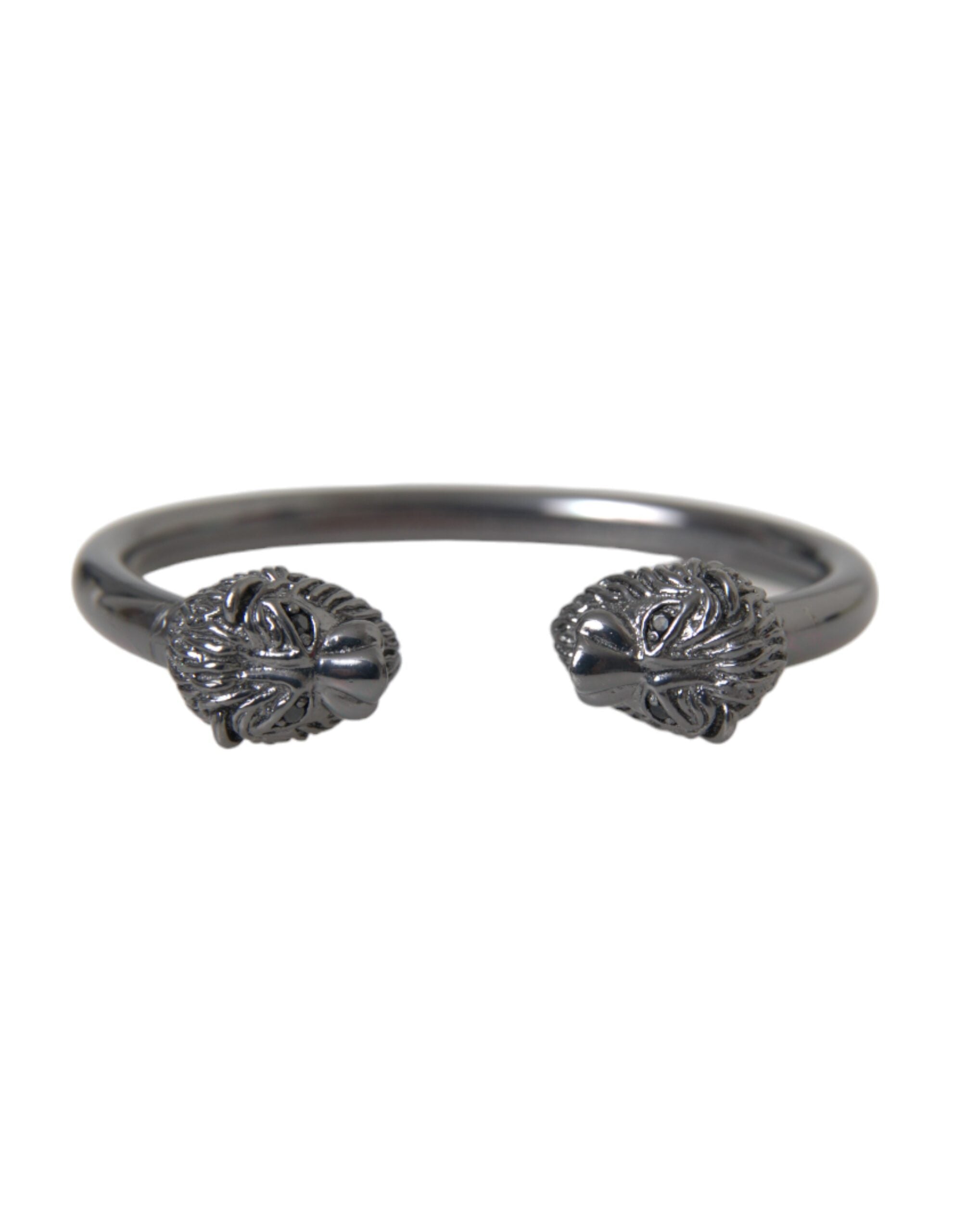 Nialaya Armreif mit Löwenmotiv, schwarz rhodiniert, für Damen
