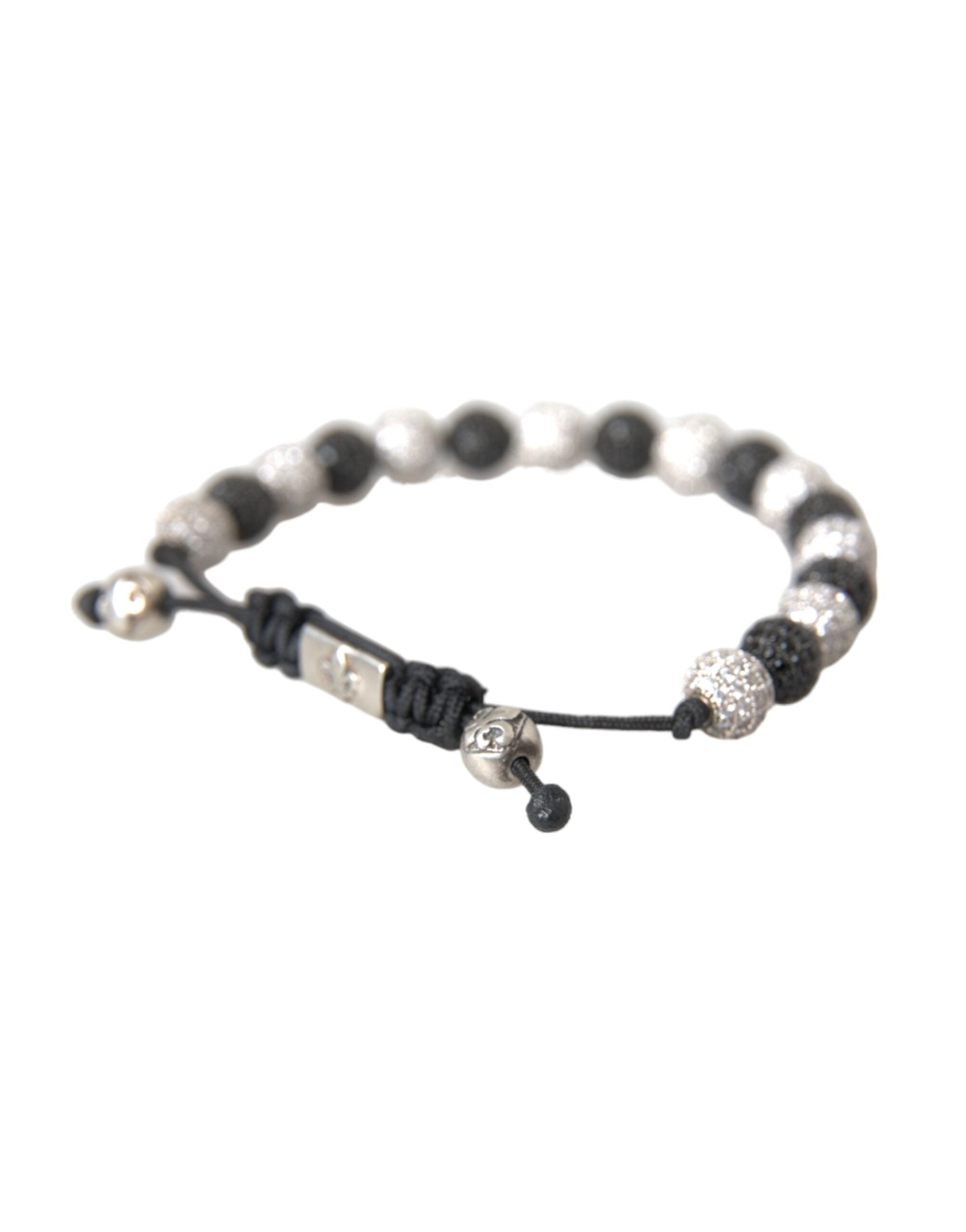 Nialaya Armband mit CZ-Kristallkugeln, schwarz-weiß