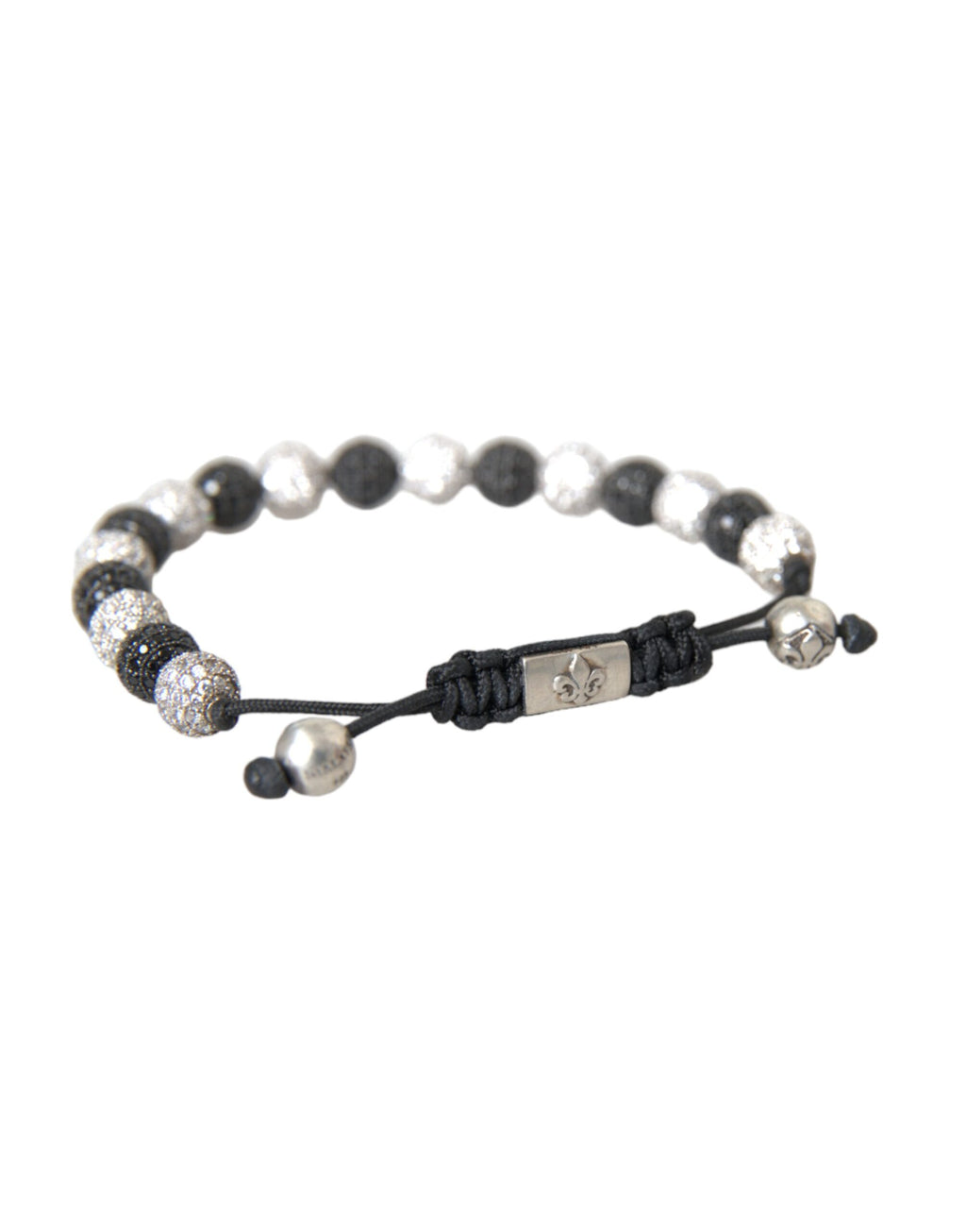 Nialaya Armband mit CZ-Kristallkugeln, schwarz-weiß