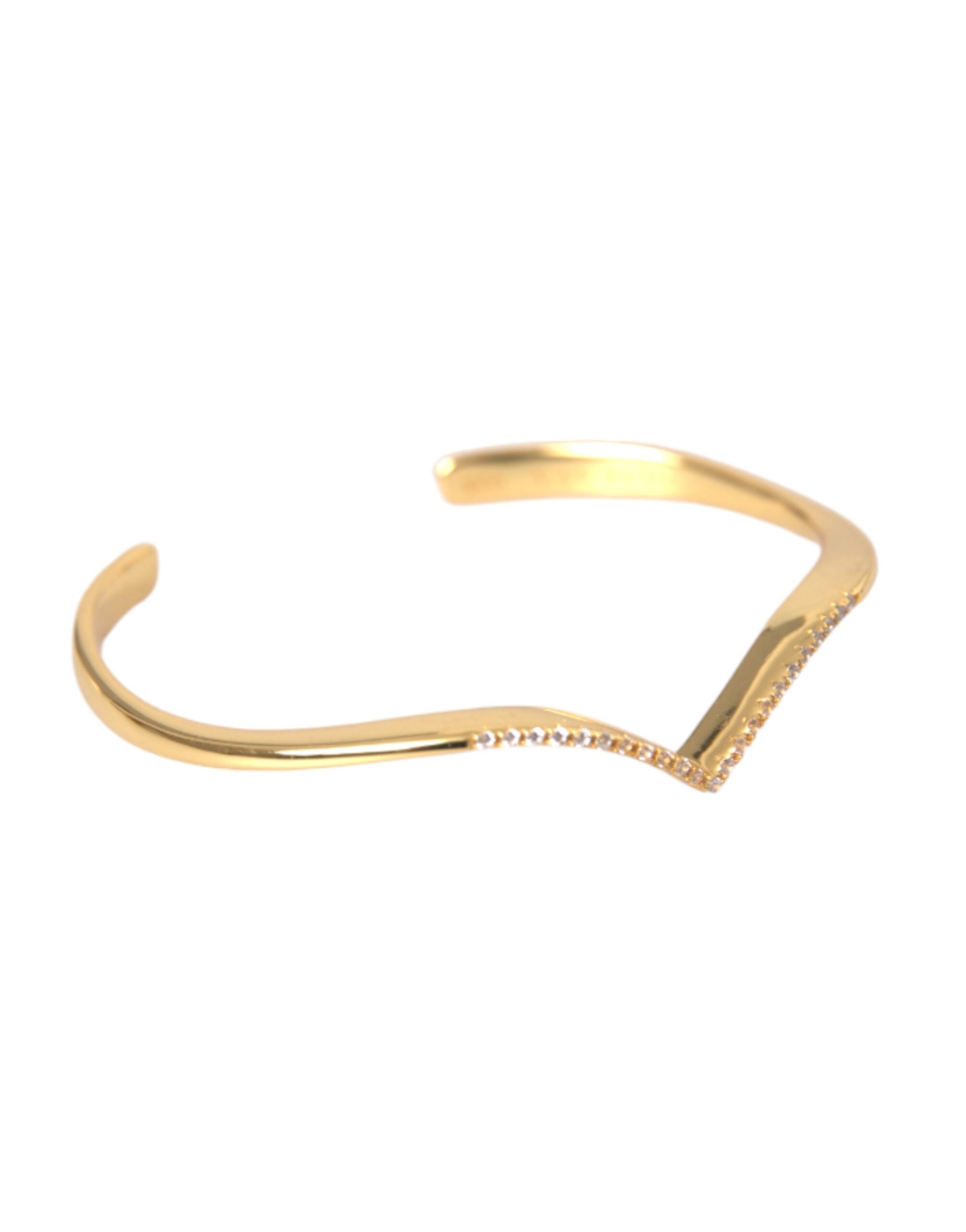 Nialaya Gewölbtes Flügel-Armband Skyfall Gold CZ 925