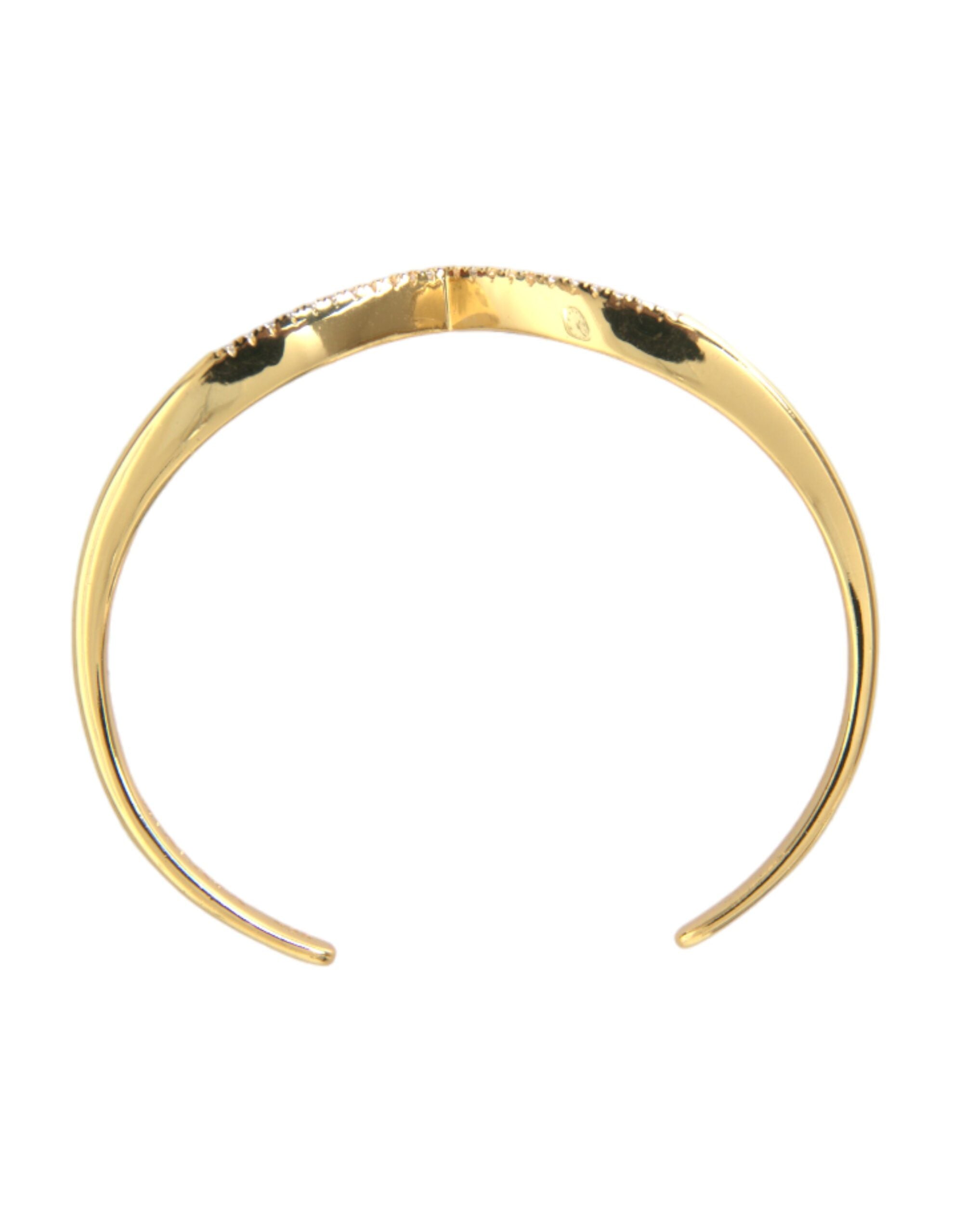 Nialaya Gewölbtes Flügel-Armband Skyfall Gold CZ 925