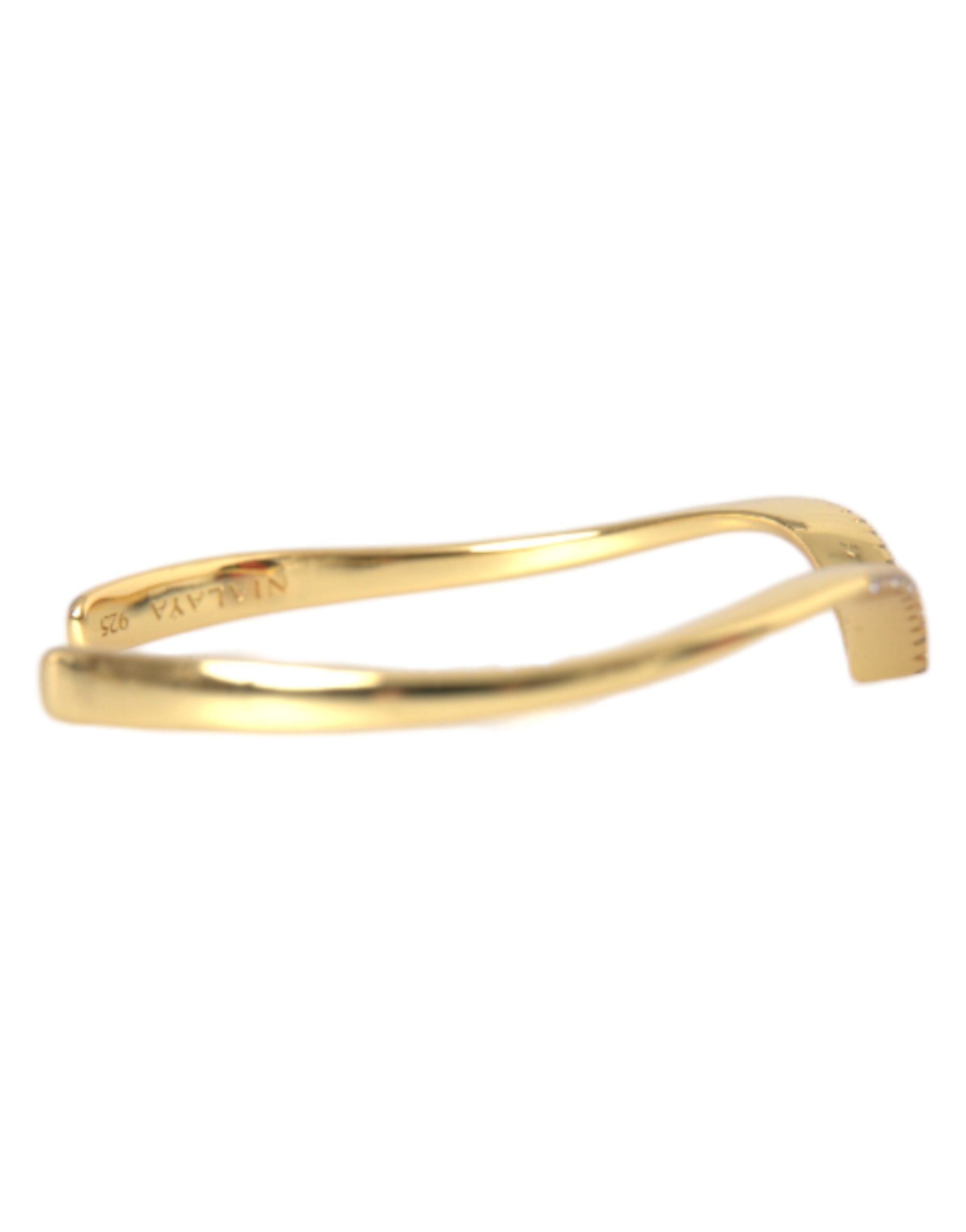 Nialaya Gewölbtes Flügel-Armband Skyfall Gold CZ 925