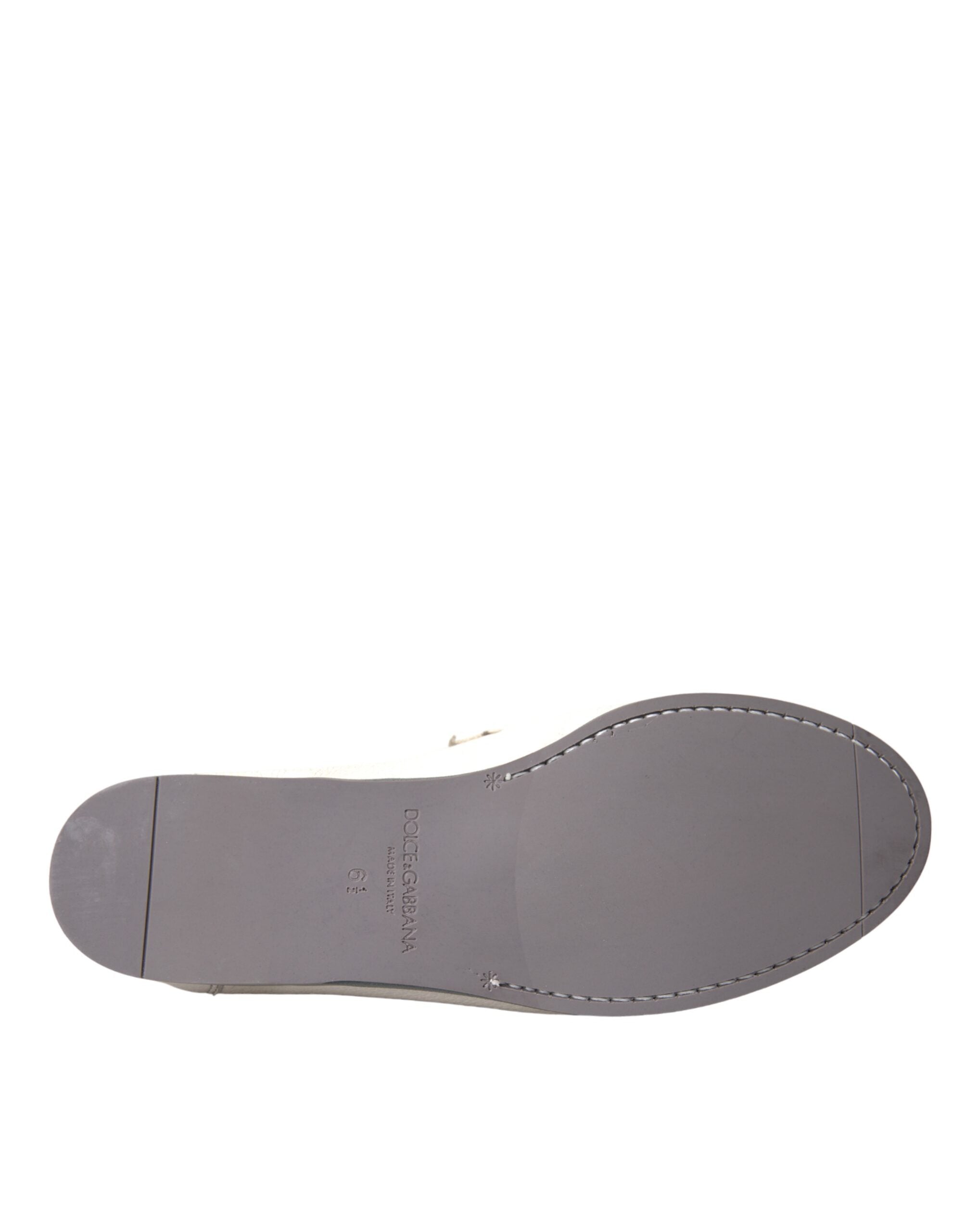 Dolce &amp; Gabbana Slipper aus weißem und grauem Leder