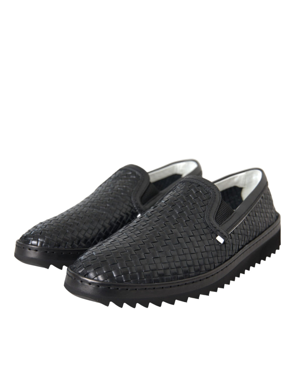 Dolce &amp; Gabbana Herren Loafer aus gewebtem Büffelleder in Schwarz