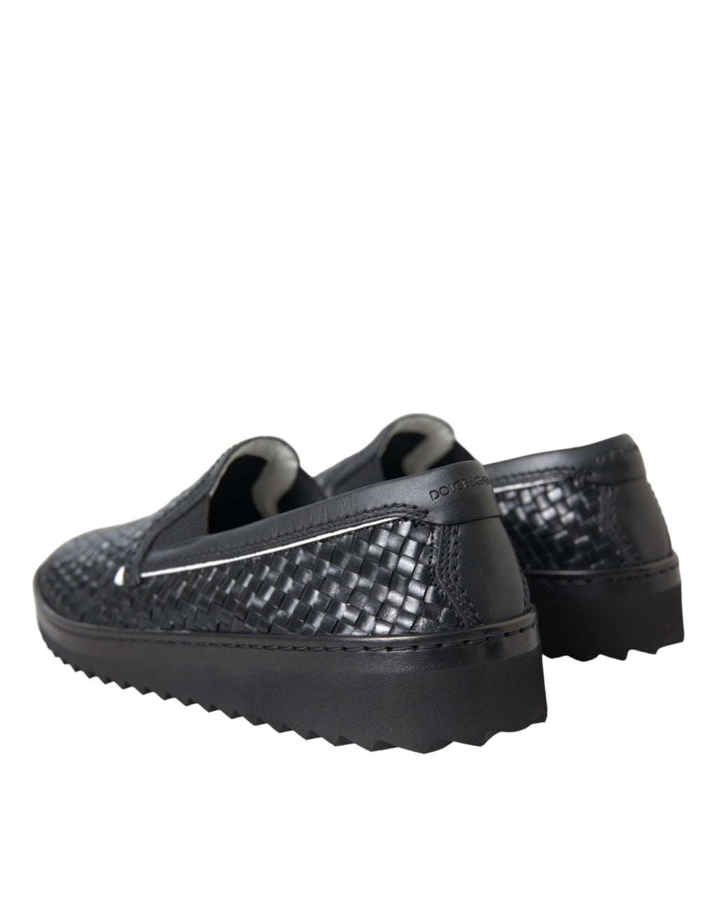 Dolce &amp; Gabbana Herren Loafer aus gewebtem Büffelleder in Schwarz