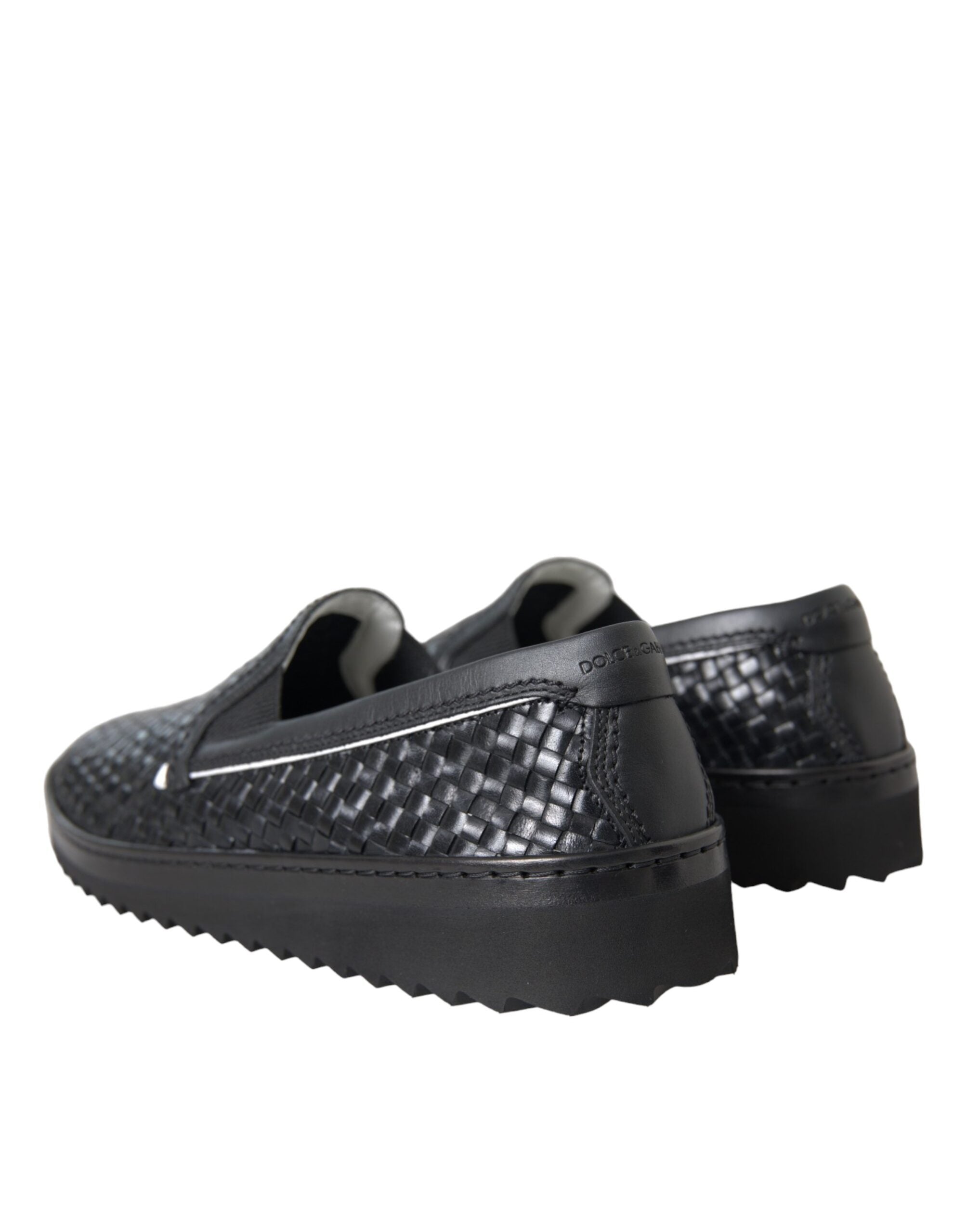 Dolce &amp; Gabbana Herren Loafer aus gewebtem Büffelleder in Schwarz