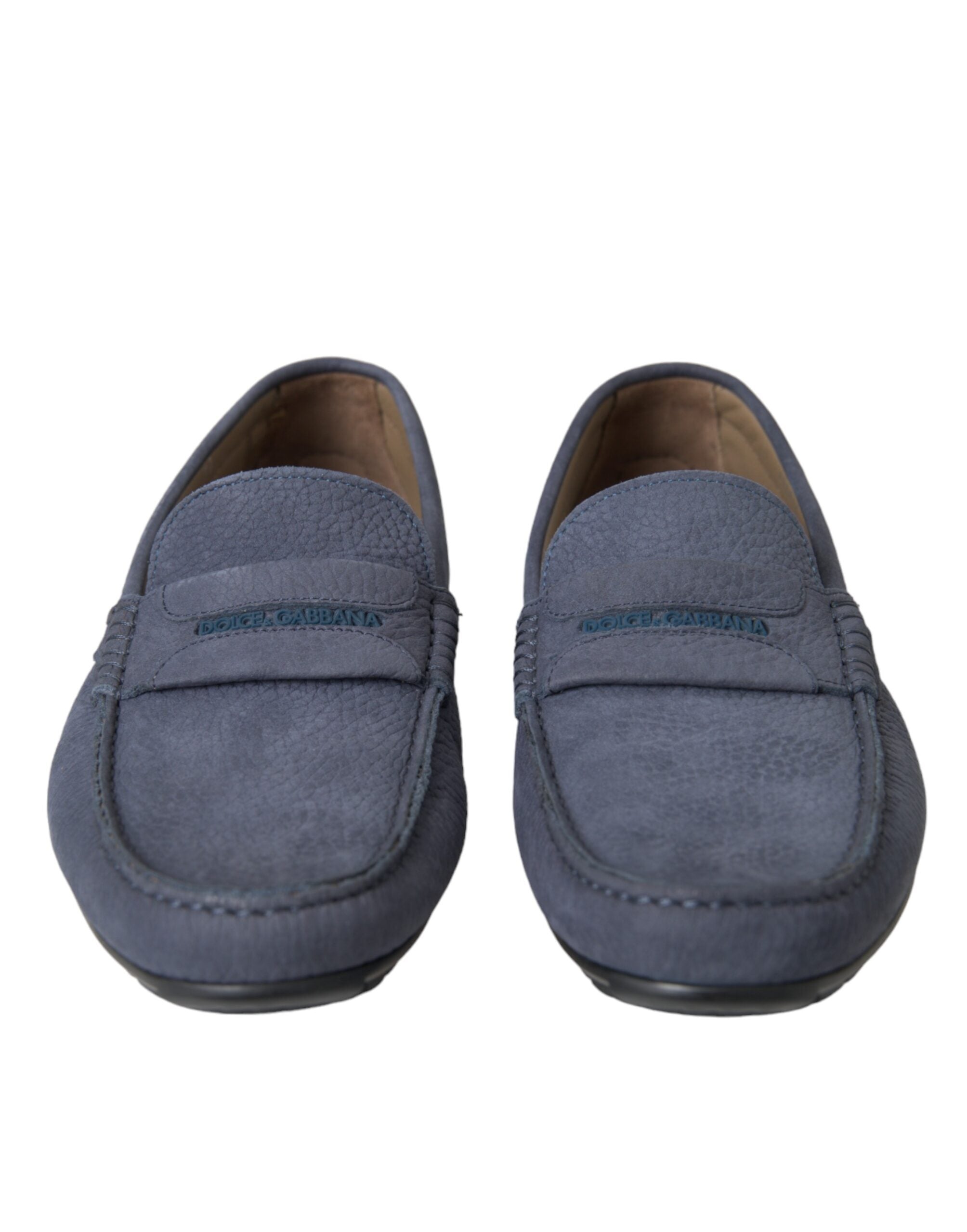 Dolce &amp; Gabbana – Blaue Mokassins aus Kalbsleder