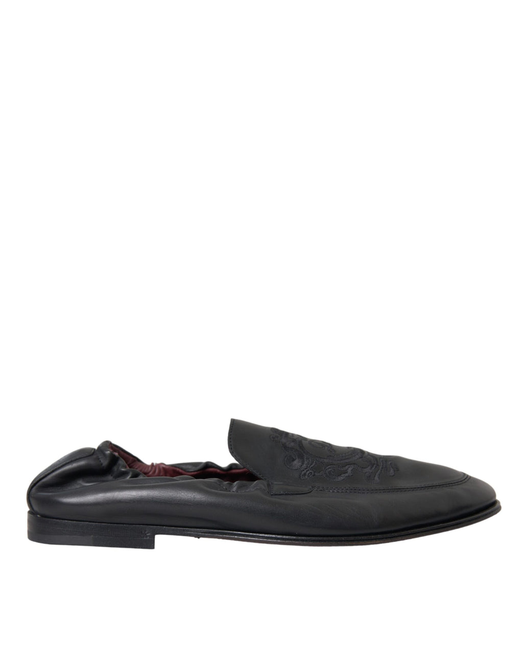 Dolce &amp; Gabbana – Schwarze Leder-Loafer mit Logo-Stickerei für Herren