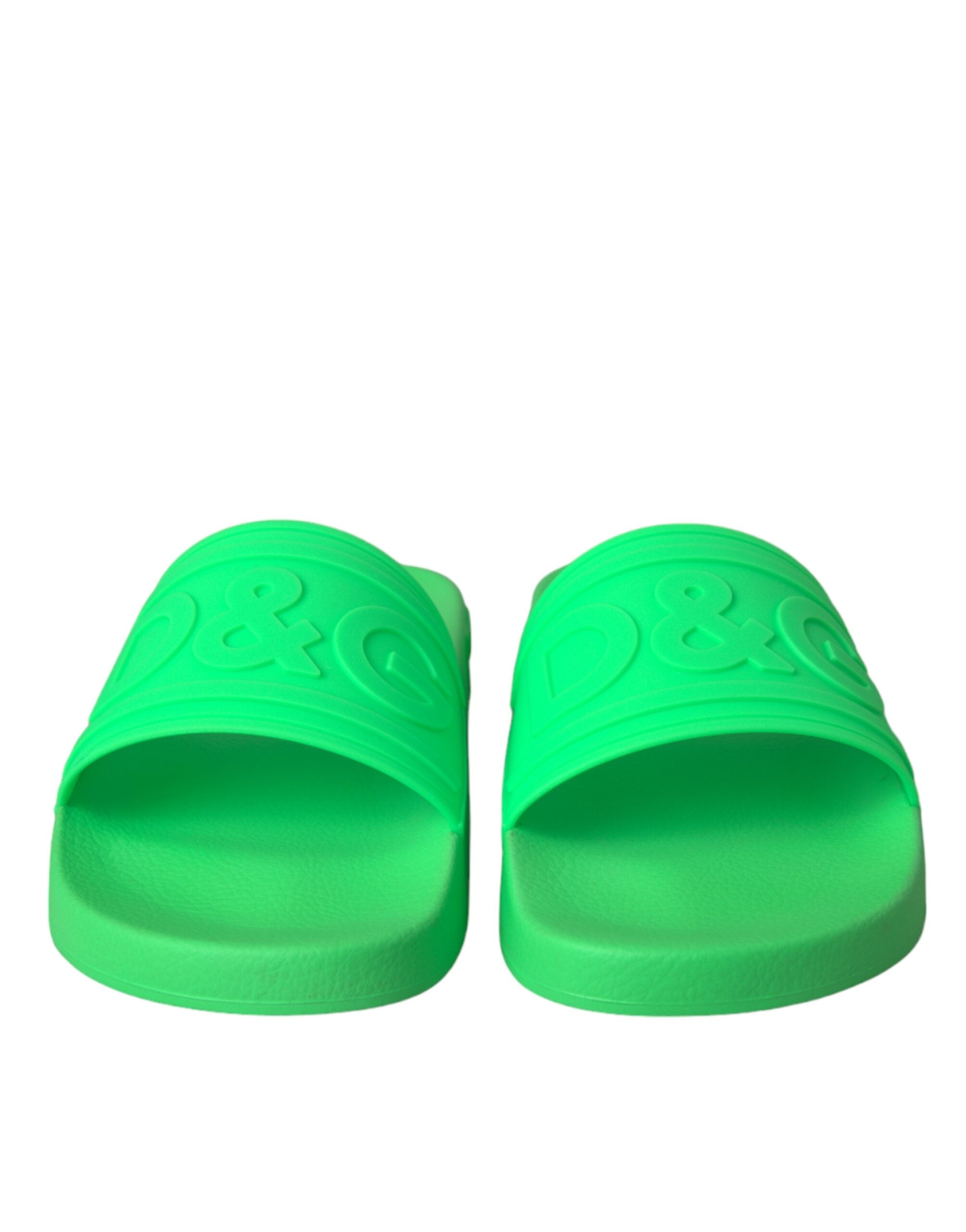 Dolce &amp; Gabbana Grüne Leder-Sandalen, Strandschuhe