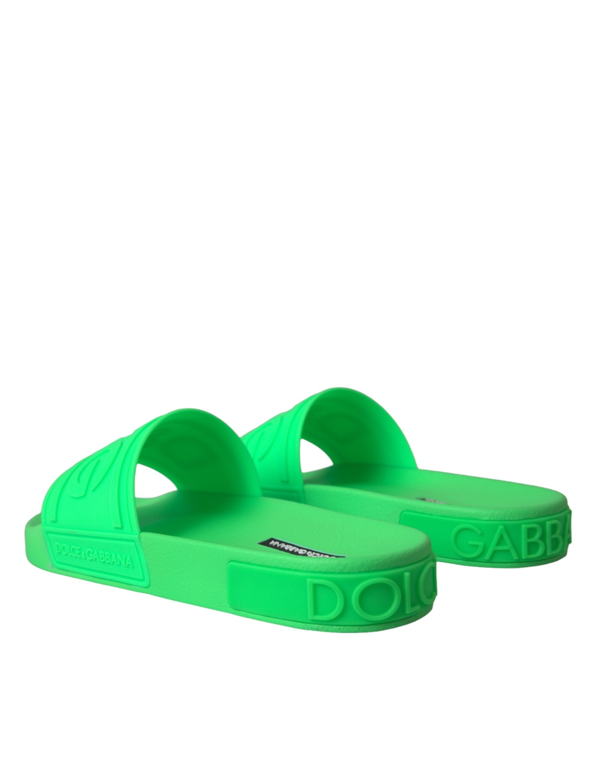 Dolce &amp; Gabbana Grüne Leder-Sandalen, Strandschuhe
