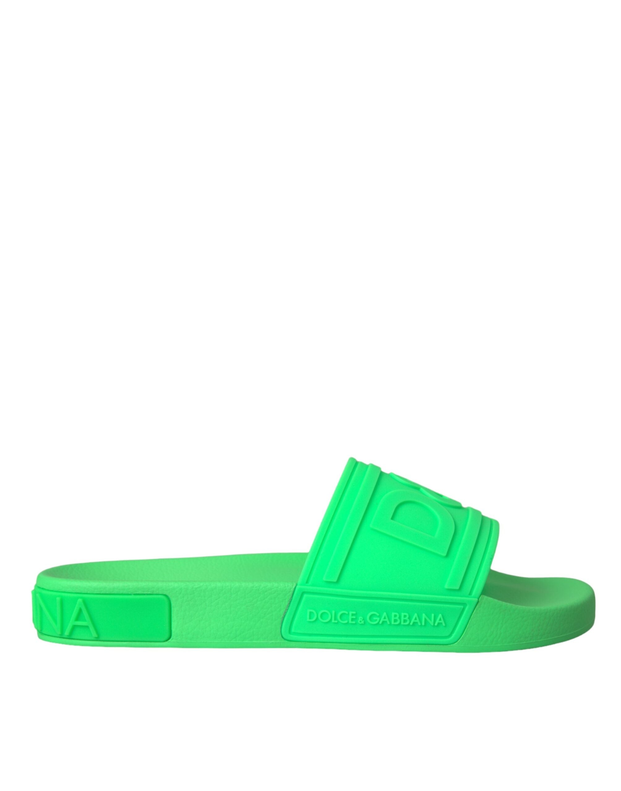Dolce &amp; Gabbana Grüne Leder-Sandalen, Strandschuhe