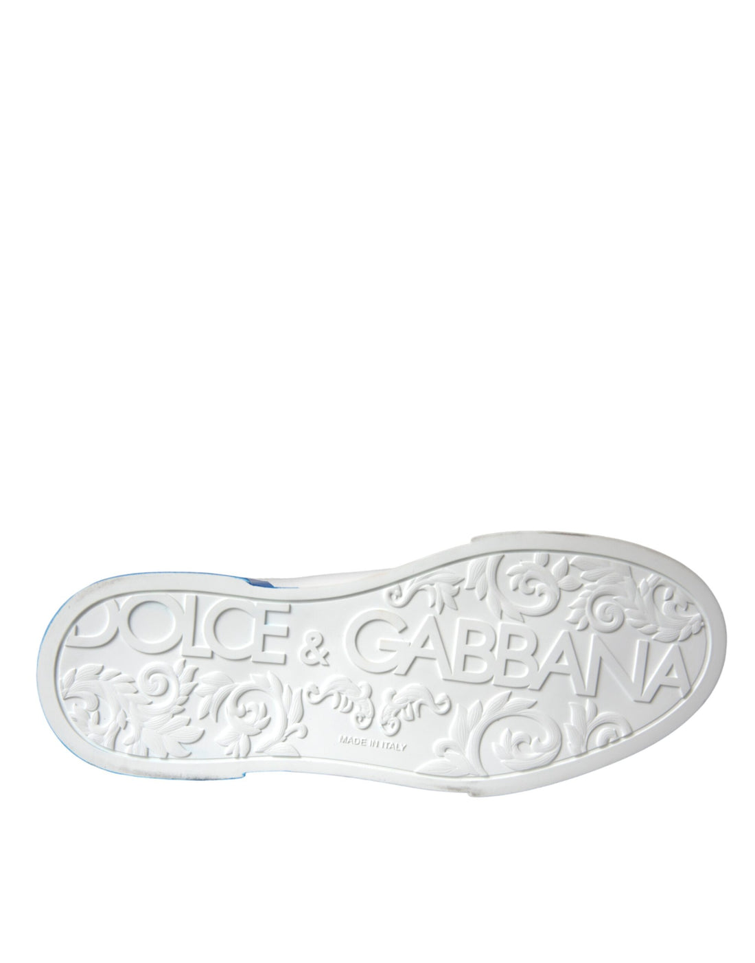 Dolce &amp; Gabbana Weiß Blau Leder Logo Low Top Sneakers Schuhe
