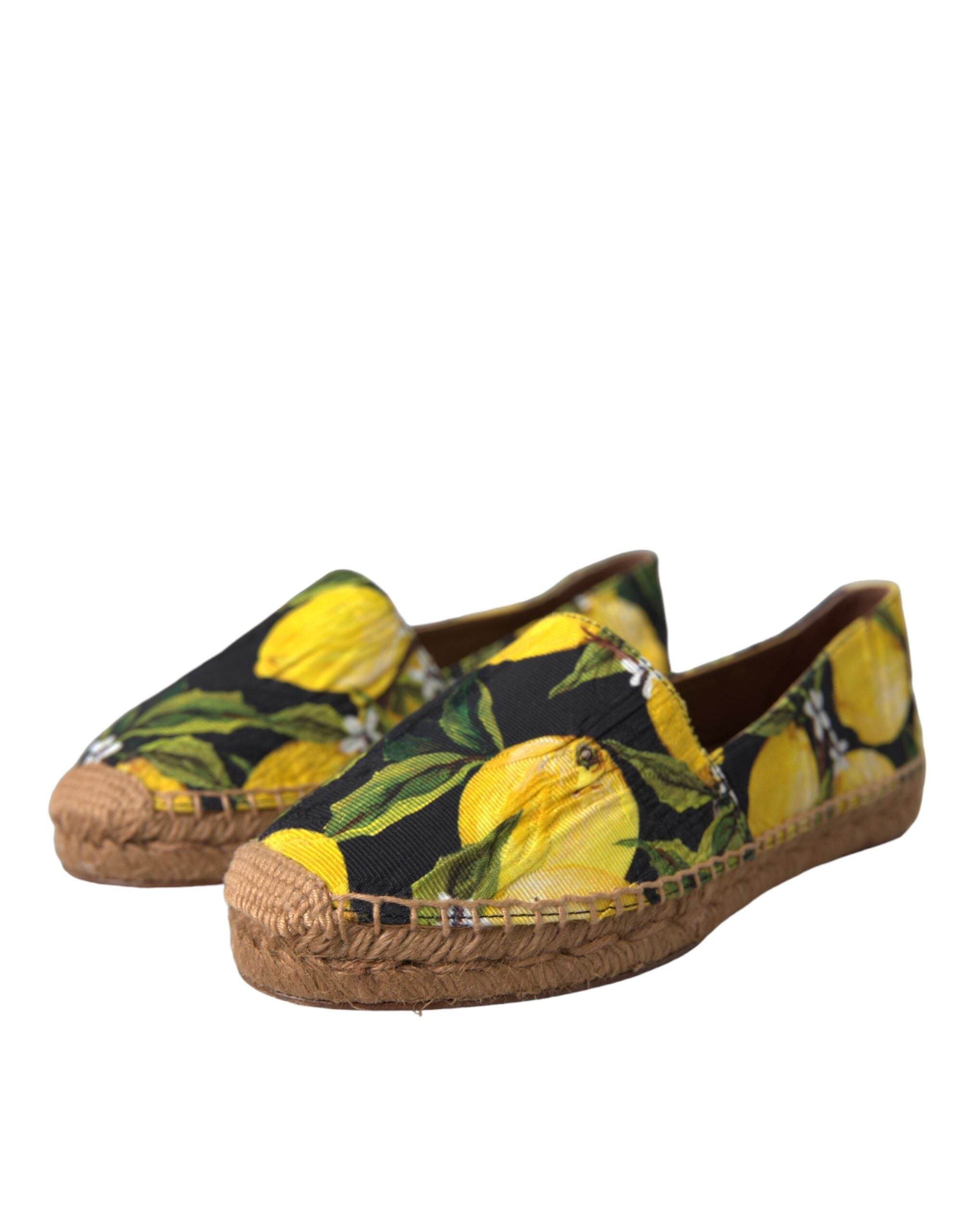 Dolce &amp; Gabbana – Mehrfarbige Zitronen-Espadrilles zum Hineinschlüpfen