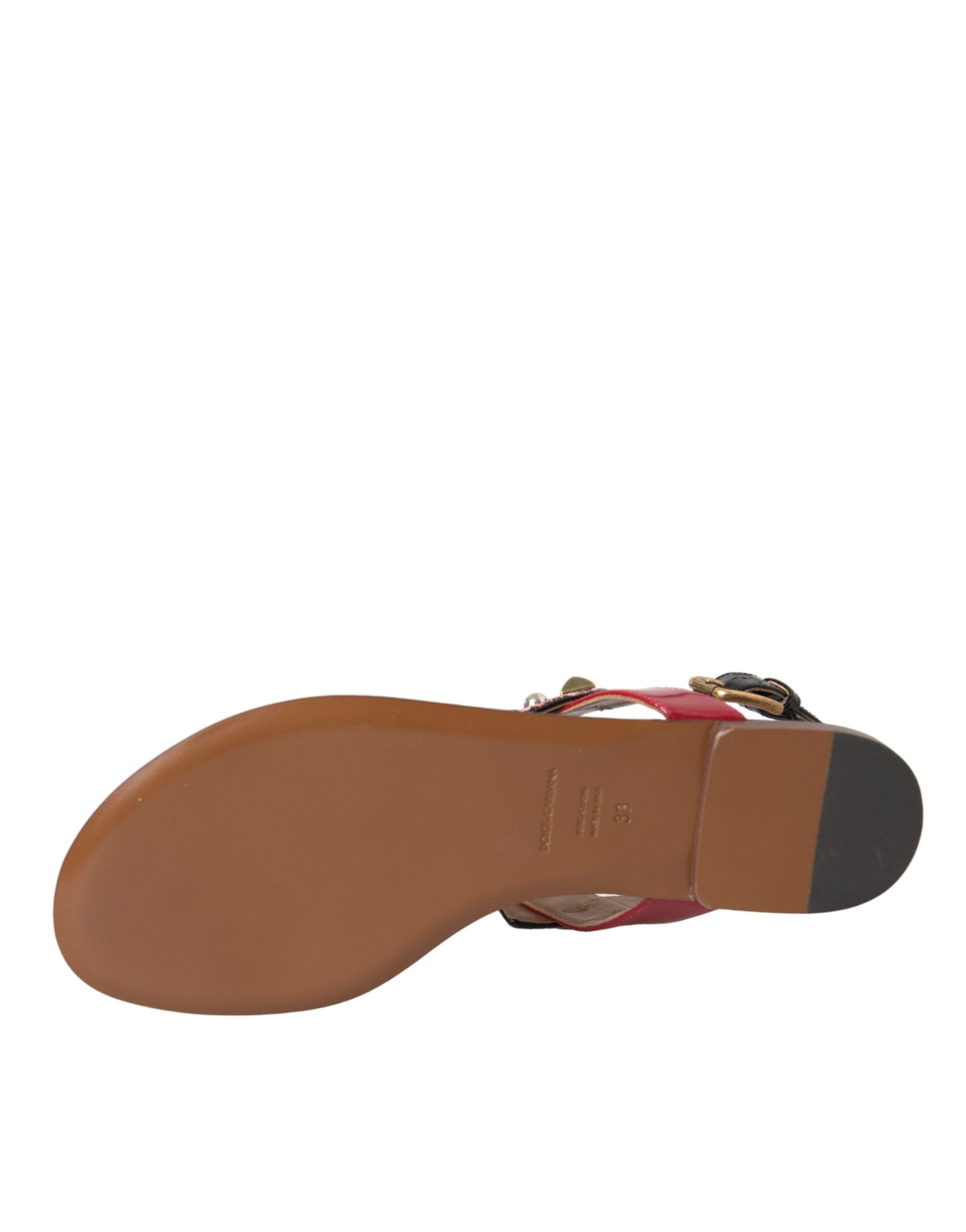 Dolce &amp; Gabbana Mehrfarbige Kristallsandalen Flip-Flops Schuhe