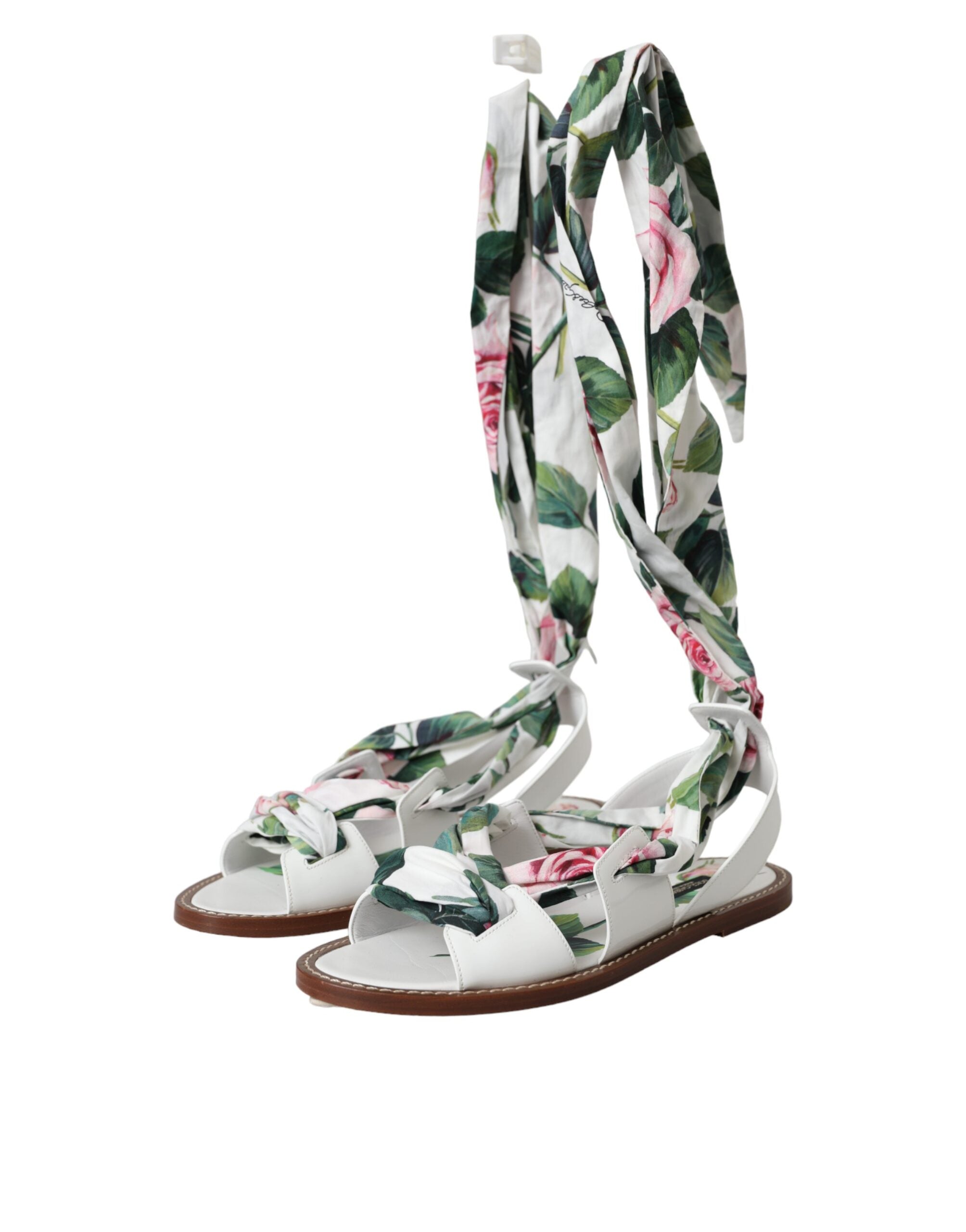 Dolce &amp; Gabbana Sandalen mit Knöchelriemen und Blumenmuster, mehrfarbig