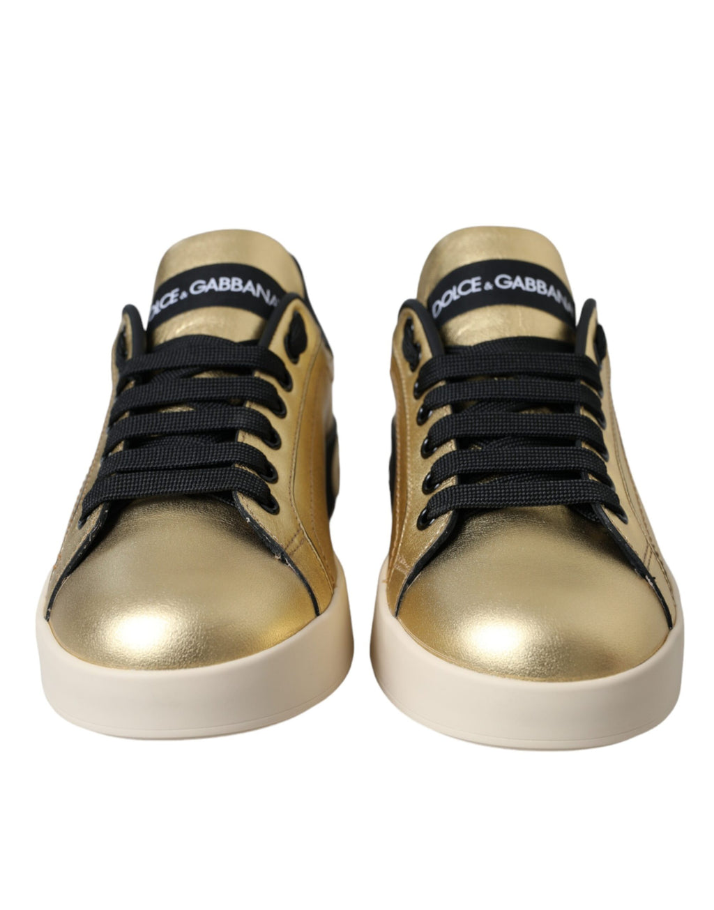 Dolce &amp; Gabbana Sneakers Portofino aus goldenem Kalbsleder Damen Schuhe