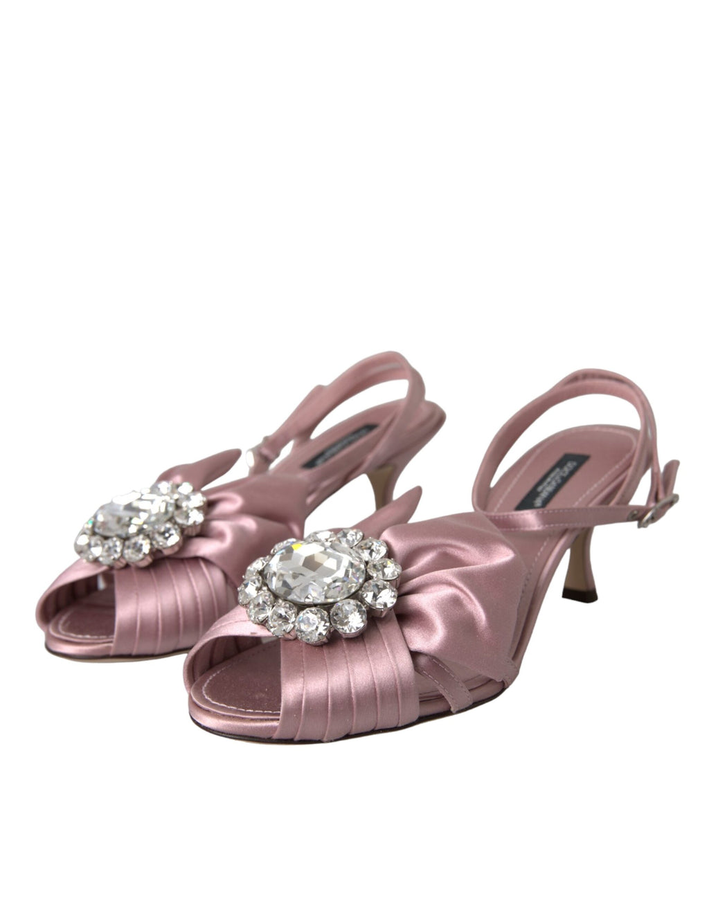 Dolce &amp; Gabbana Rosa Keira Kristall Heels Sandalen Schuhe