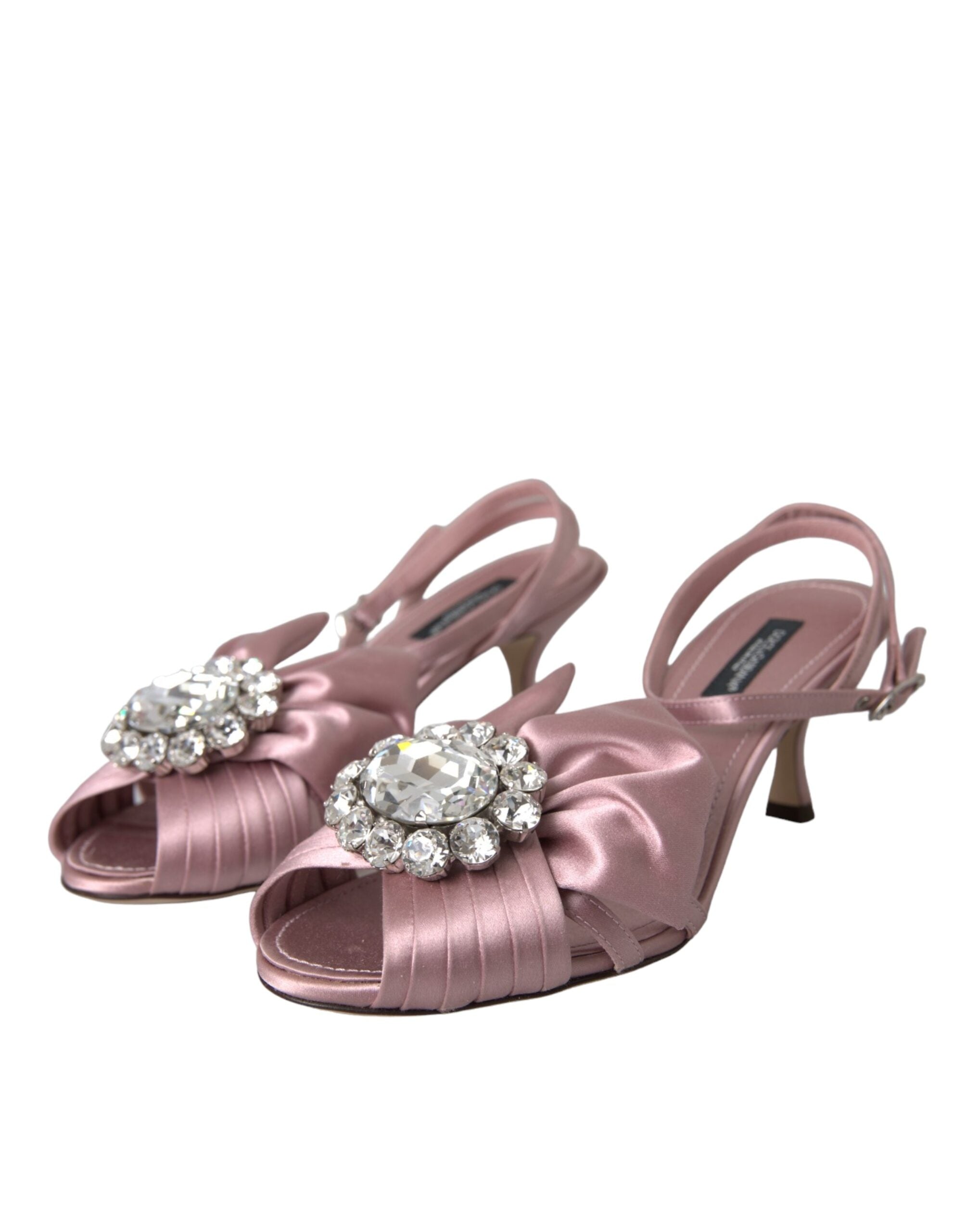 Dolce &amp; Gabbana Rosa Keira Kristall Heels Sandalen Schuhe