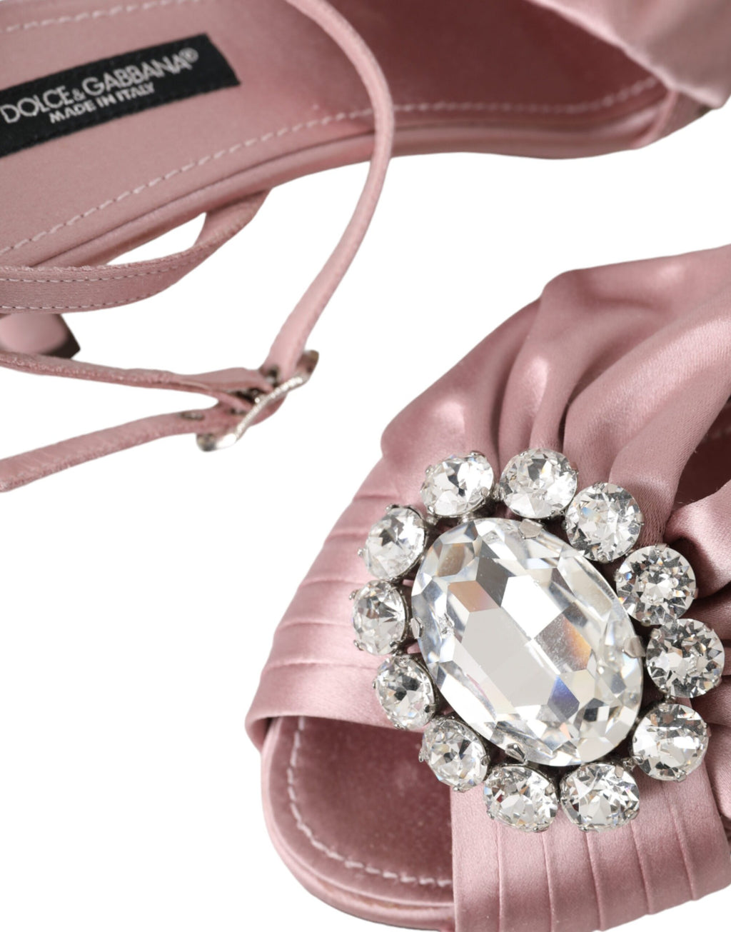 Dolce &amp; Gabbana Rosa Keira Kristall Heels Sandalen Schuhe