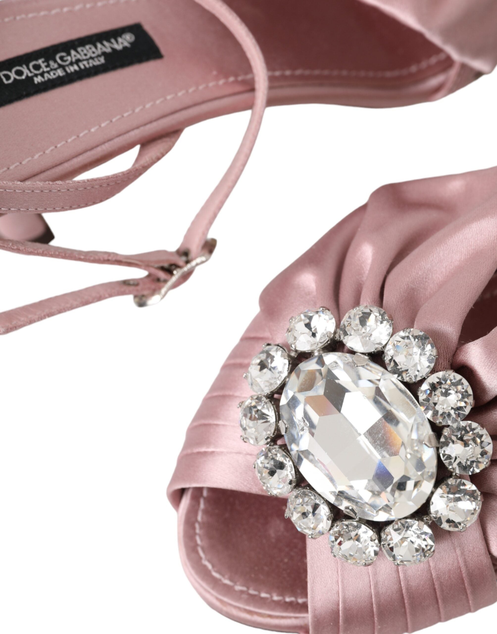 Dolce &amp; Gabbana Rosa Keira Kristall Heels Sandalen Schuhe