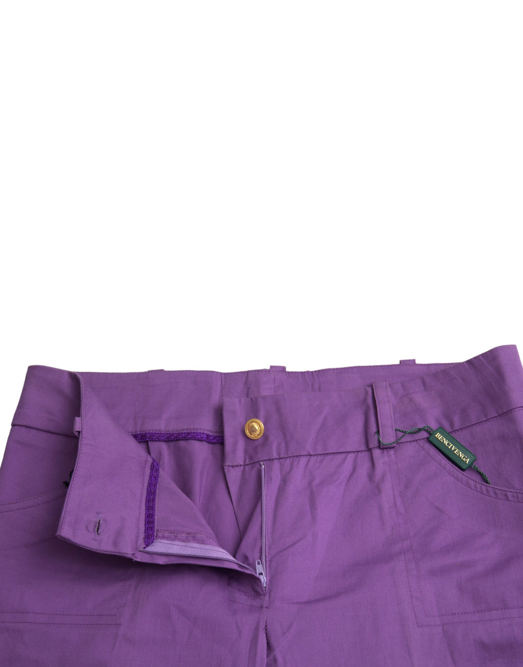 BENCIVENGA Lilafarbene, gerade geschnittene Hose aus Baumwolle mit mittlerer Taille