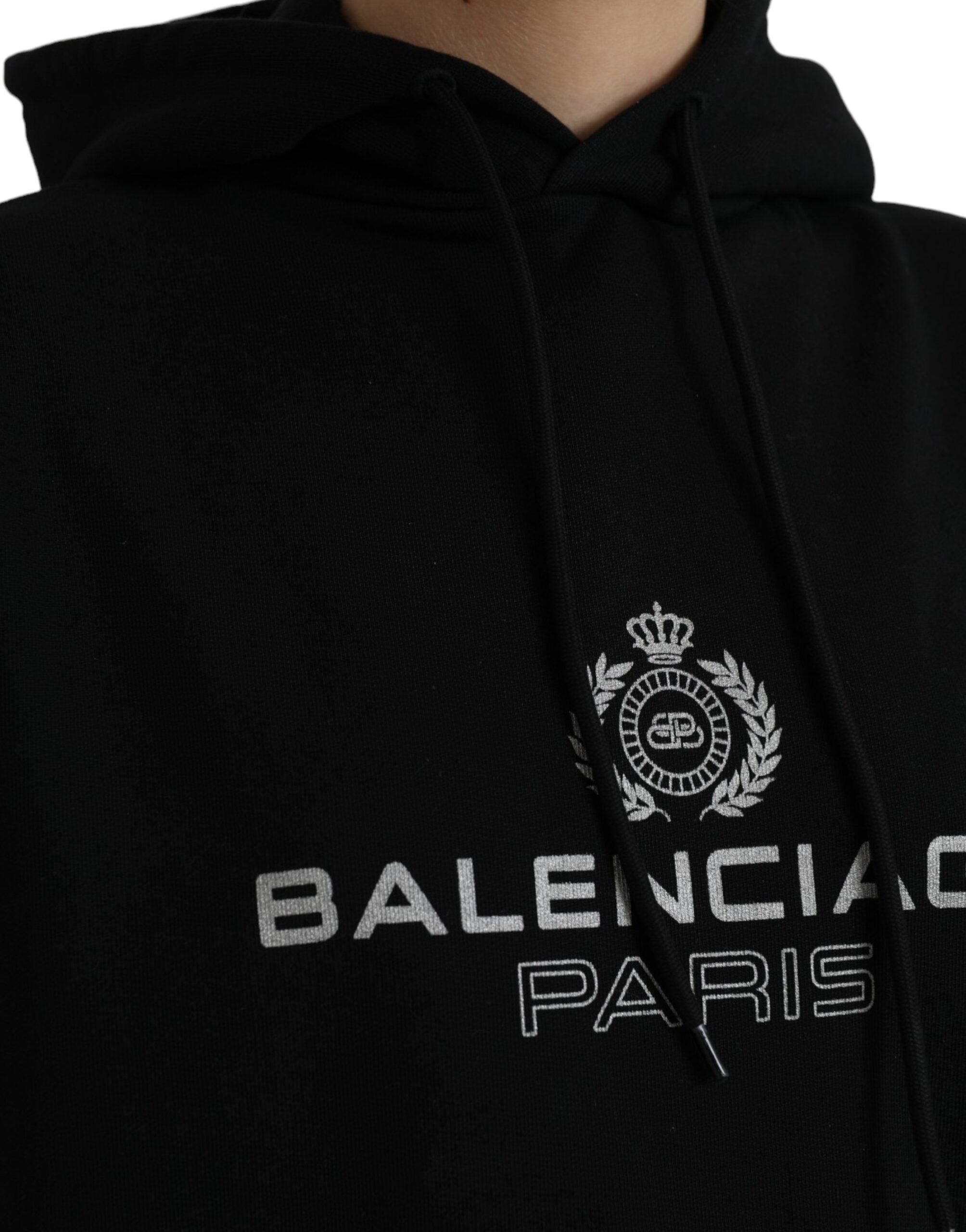 Balenciaga – Schwarzer Kapuzenpullover aus Baumwolle mit Logo