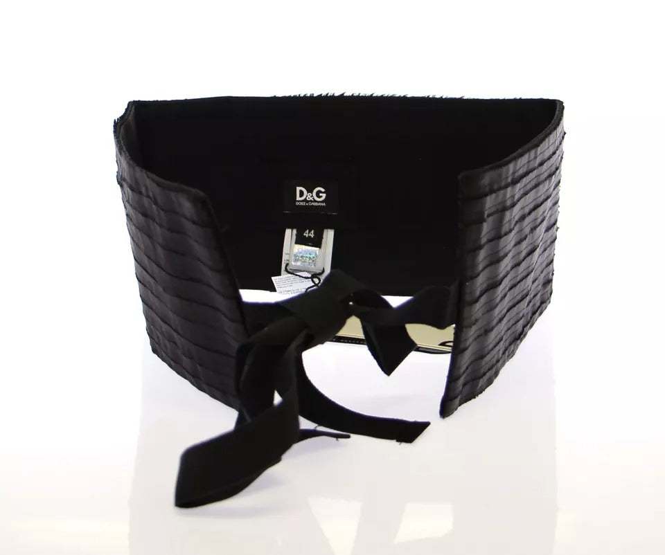 Dolce &amp; Gabbana Damen Taillenkummerbund aus schwarzer Seide