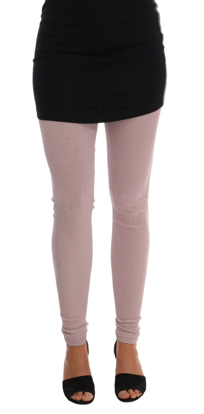 Dolce &amp; Gabbana Elegante rosa Stretchhose mit mittlerer Taille
