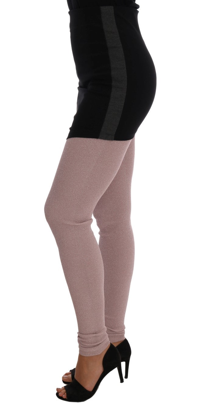 Dolce &amp; Gabbana Elegante rosa Stretchhose mit mittlerer Taille