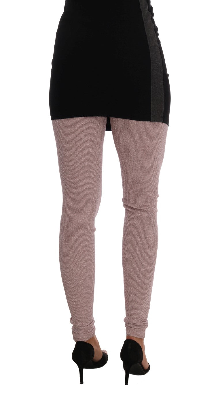 Dolce &amp; Gabbana Elegante rosa Stretchhose mit mittlerer Taille