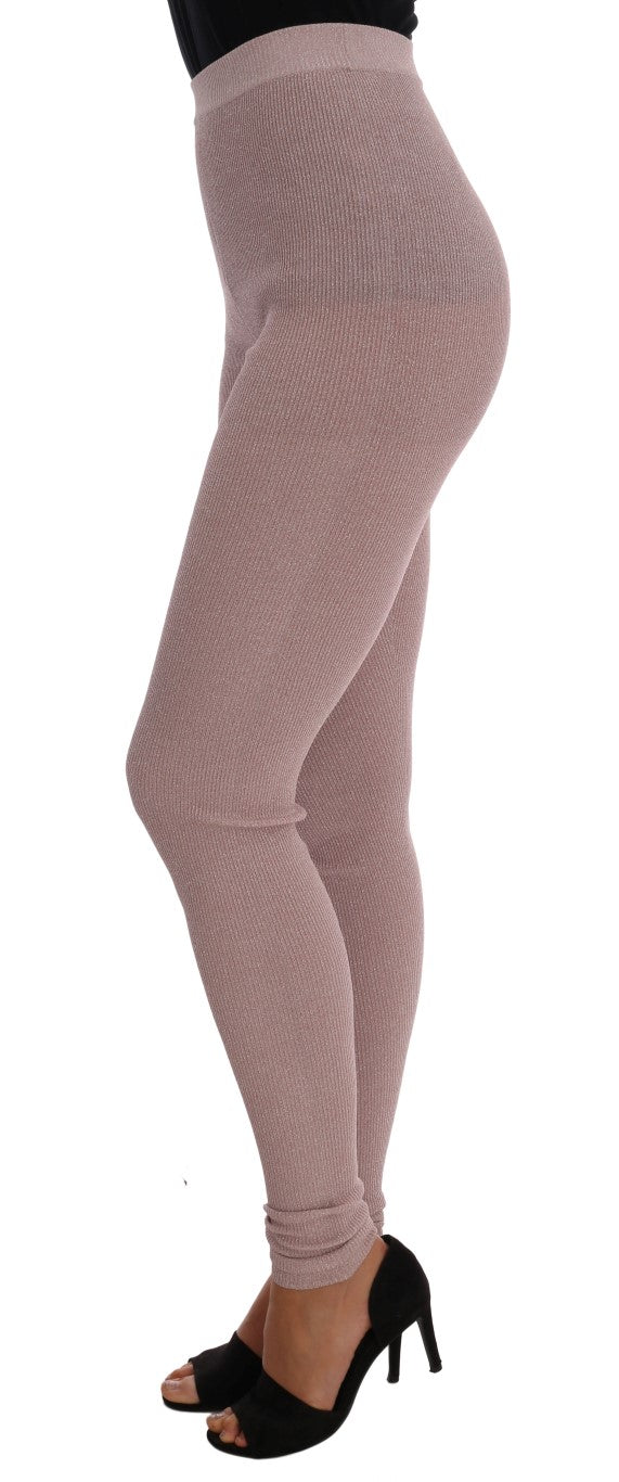 Dolce &amp; Gabbana Elegante rosa Stretchhose mit mittlerer Taille