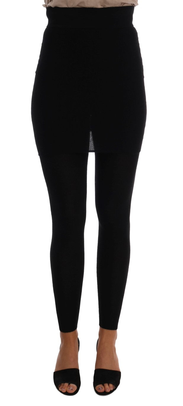Dolce &amp; Gabbana Elegante schwarze Stretchhose aus Kaschmirseide