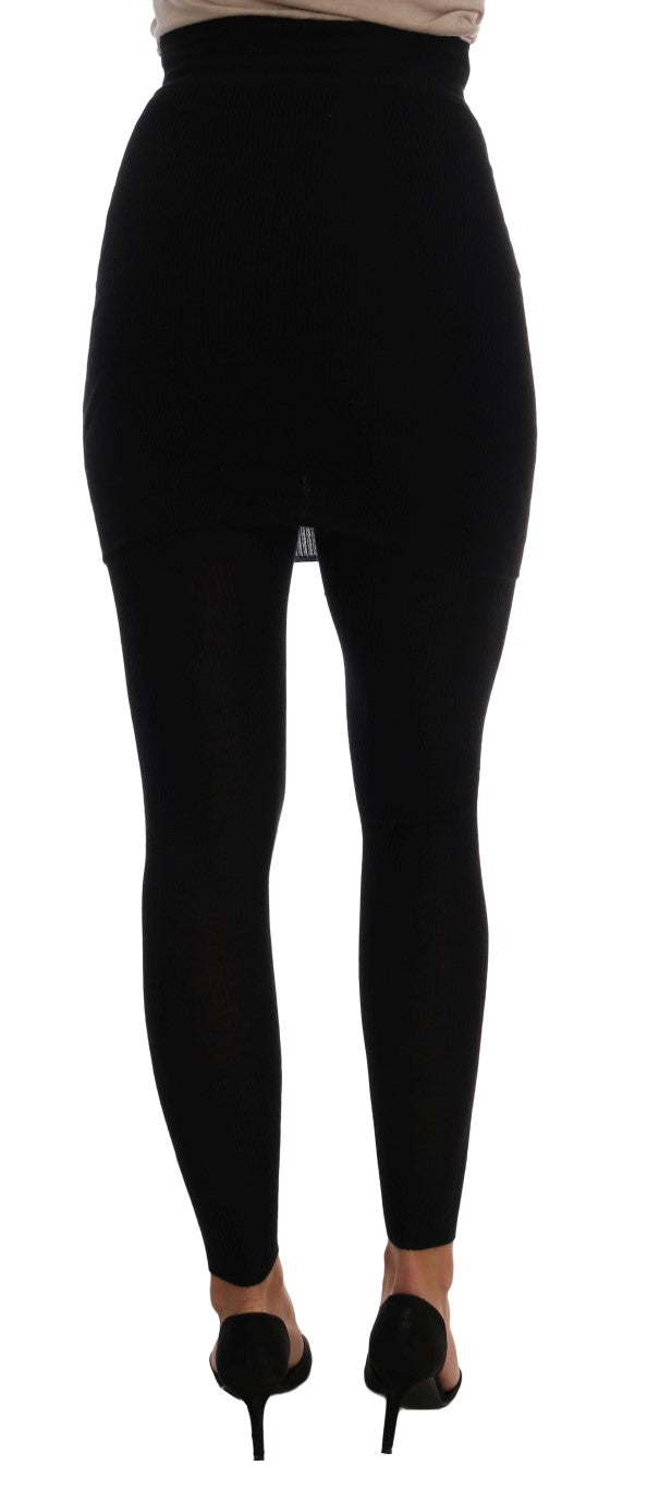 Dolce &amp; Gabbana Elegante schwarze Stretchhose aus Kaschmirseide