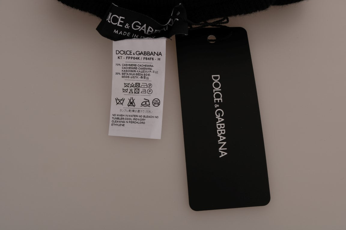 Dolce &amp; Gabbana Elegante schwarze Stretchhose aus Kaschmirseide