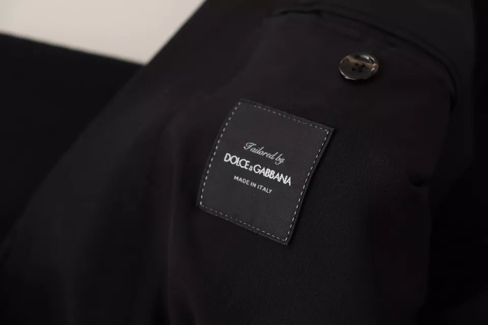 Dolce &amp; Gabbana – Schwarzer Slim Fit-Manteljacke-Blazer aus Wolle