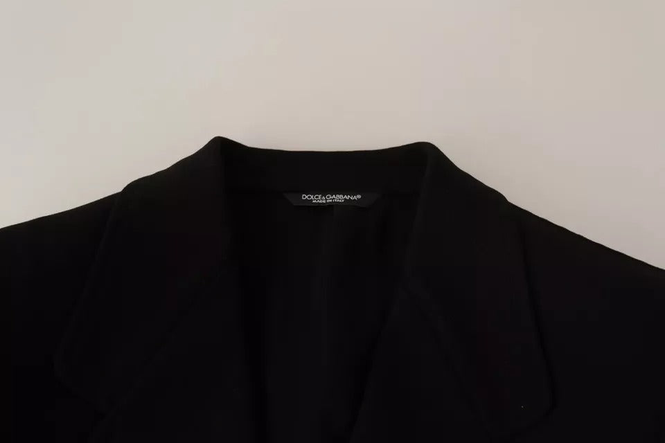 Dolce &amp; Gabbana – Schwarzer Slim Fit-Manteljacke-Blazer aus Wolle