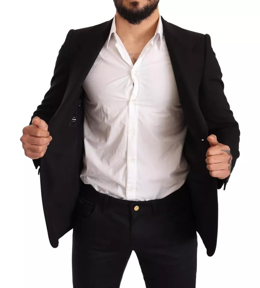 Dolce &amp; Gabbana – Schwarzer Slim Fit-Manteljacke-Blazer aus Wolle